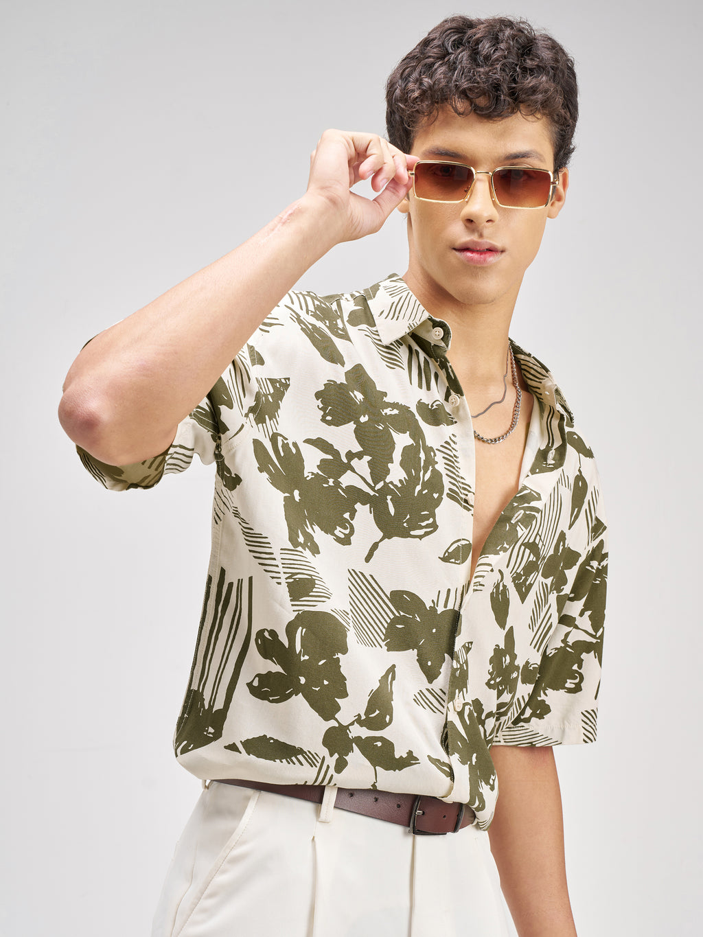 Highlander Men Green Printed Relaxed Fit Casual Shirt - Green - Image 6