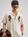 Highlander Men Brown Embroidered Relaxed Fit Casual Shirt - Brown - Image 1
