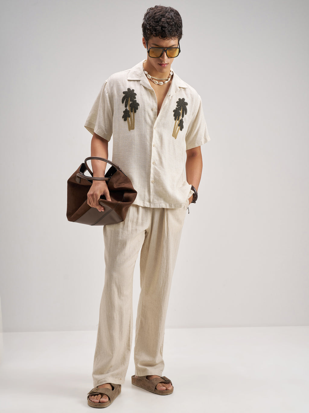 Highlander Men Brown Embroidered Relaxed Fit Casual Shirt - Brown - Image 2