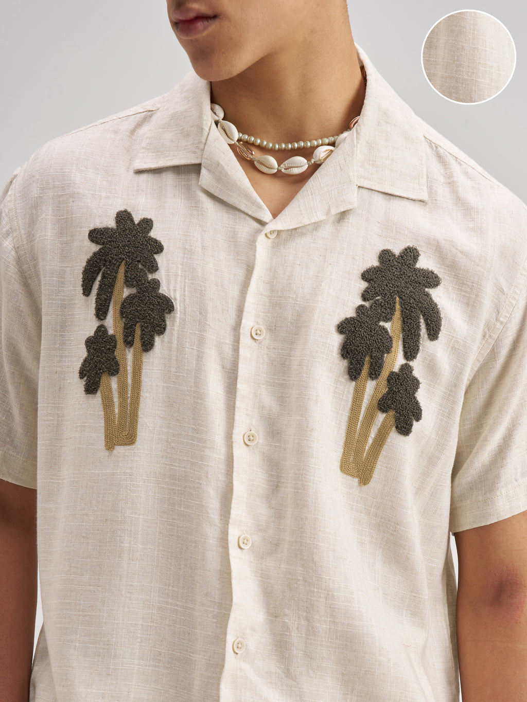 Highlander Men Brown Embroidered Relaxed Fit Casual Shirt - Brown - Image 5