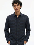 Highlander Men Black Self Design Slim Fit Casual Shirt - Black - Image 1
