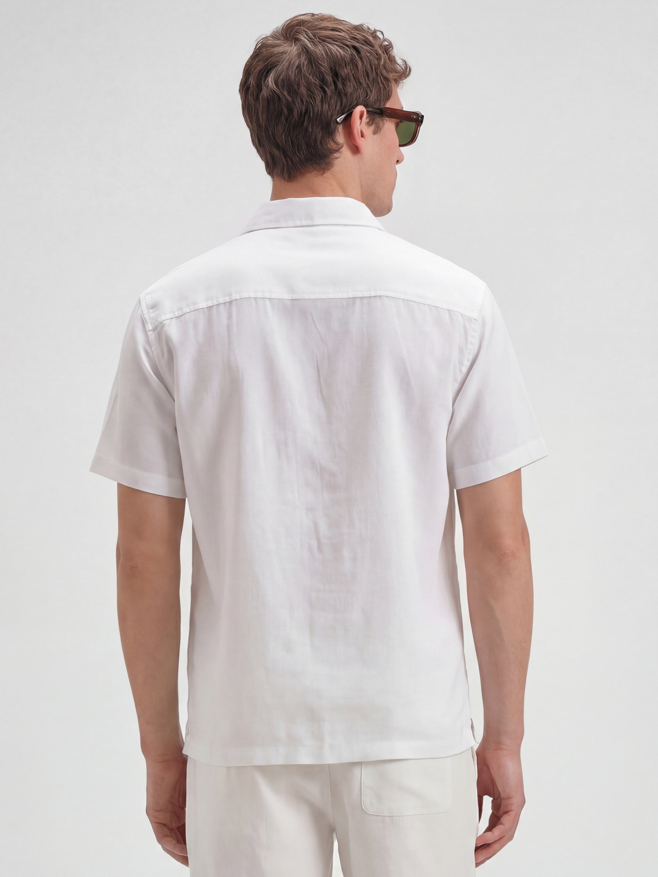 Highlander Men White Embroidered Relaxed Fit Casual Shirt - White - Image 4
