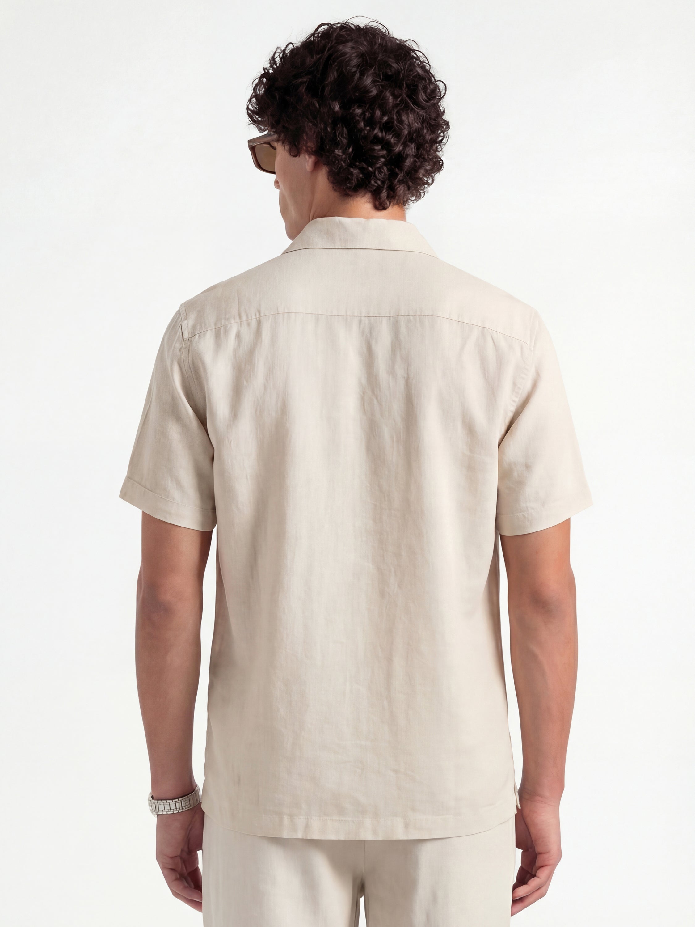 Highlander Men Beige Embroidered Relaxed Fit Casual Shirt - Beige - Image 3