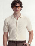 Highlander Men Off White Self Design Relaxed Fit Casual Shirt - Off White - Image 1