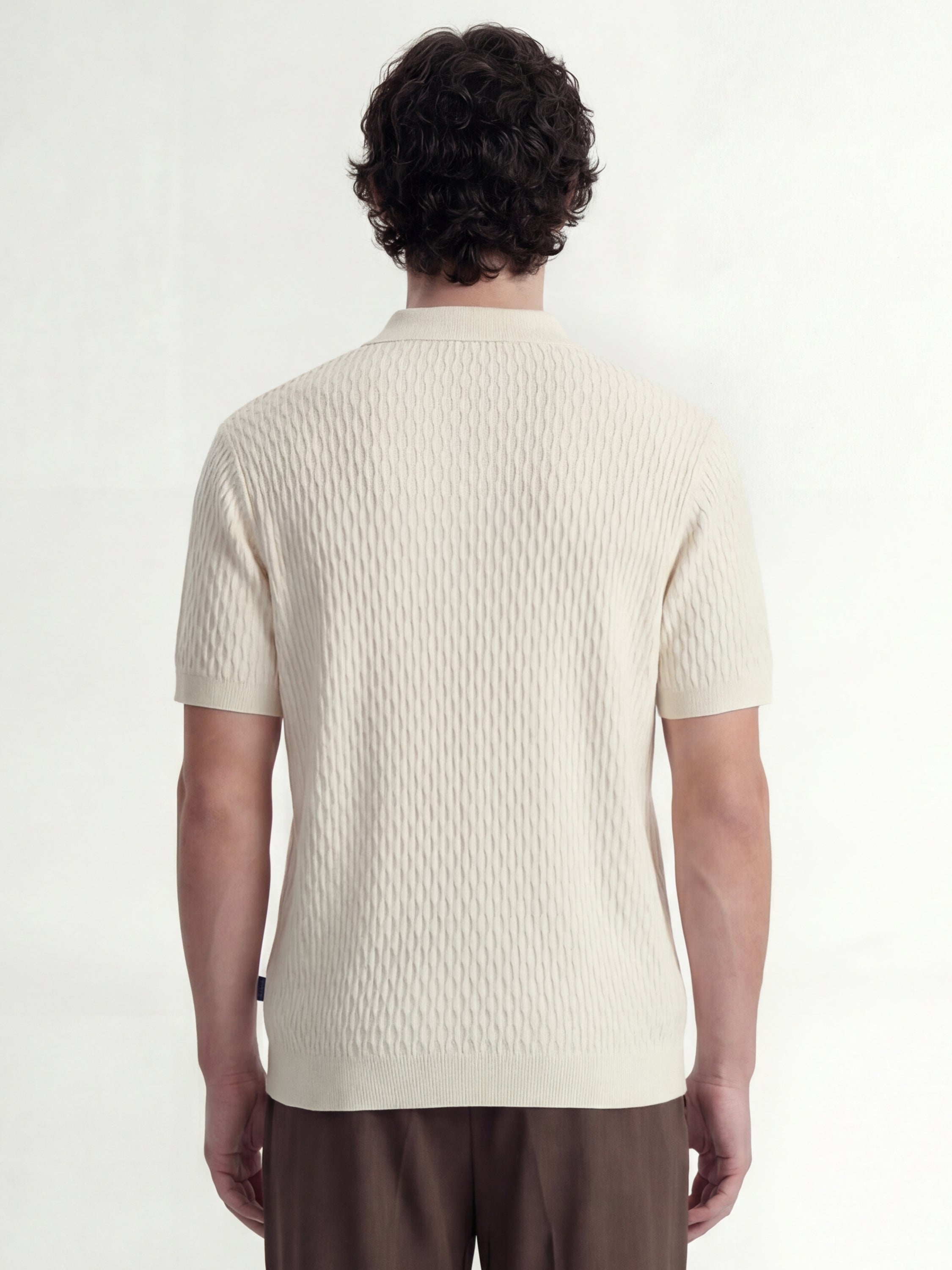 Highlander Men Off White Self Design Relaxed Fit Casual Shirt - Off White - Image 3