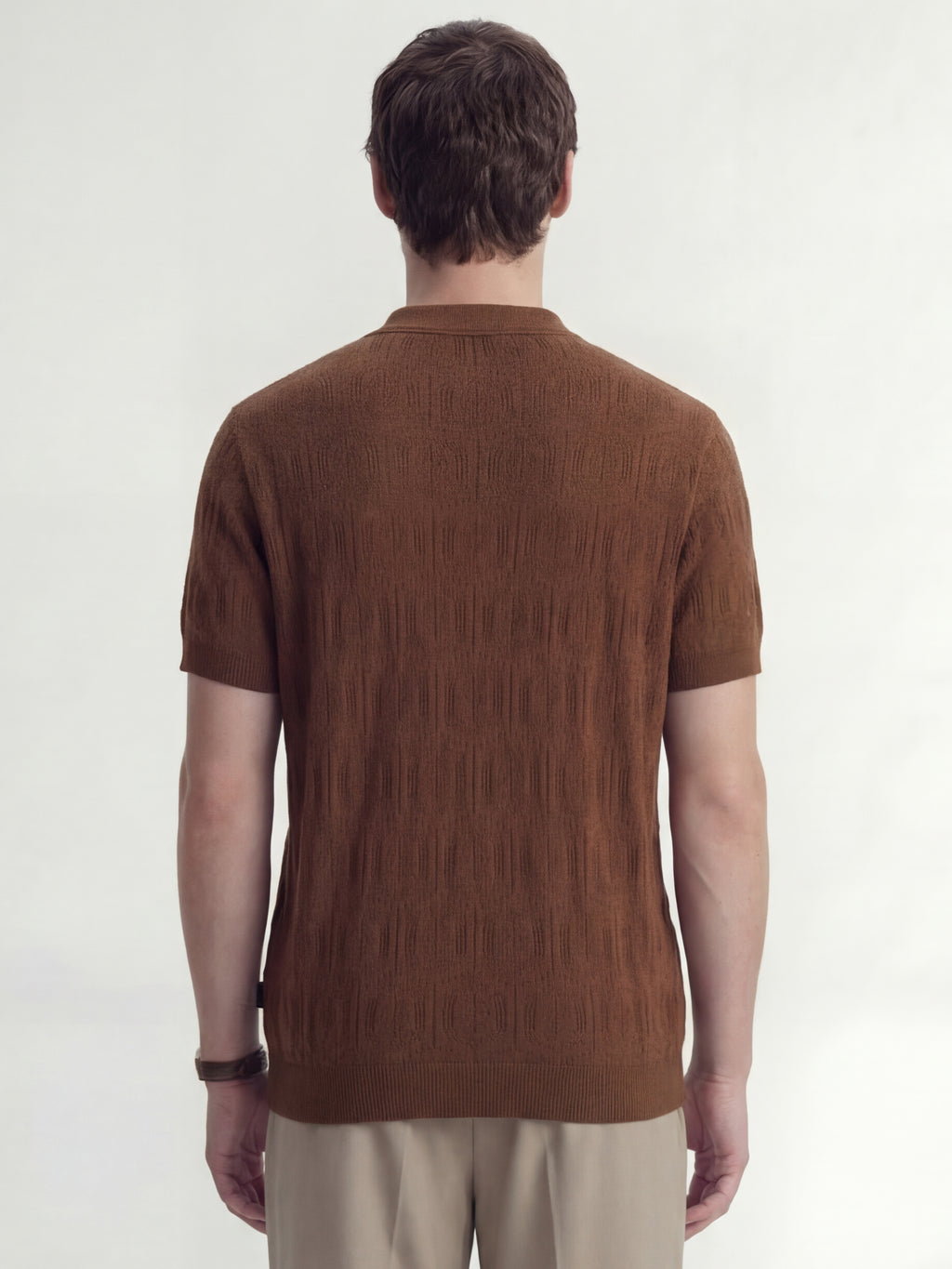 Highlander Men Brown Self Design Relaxed Fit Casual Shirt - Brown - Image 3