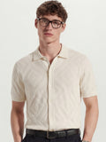 Highlander Men White Self Design Relaxed Fit Casual Shirt - White - Image 1
