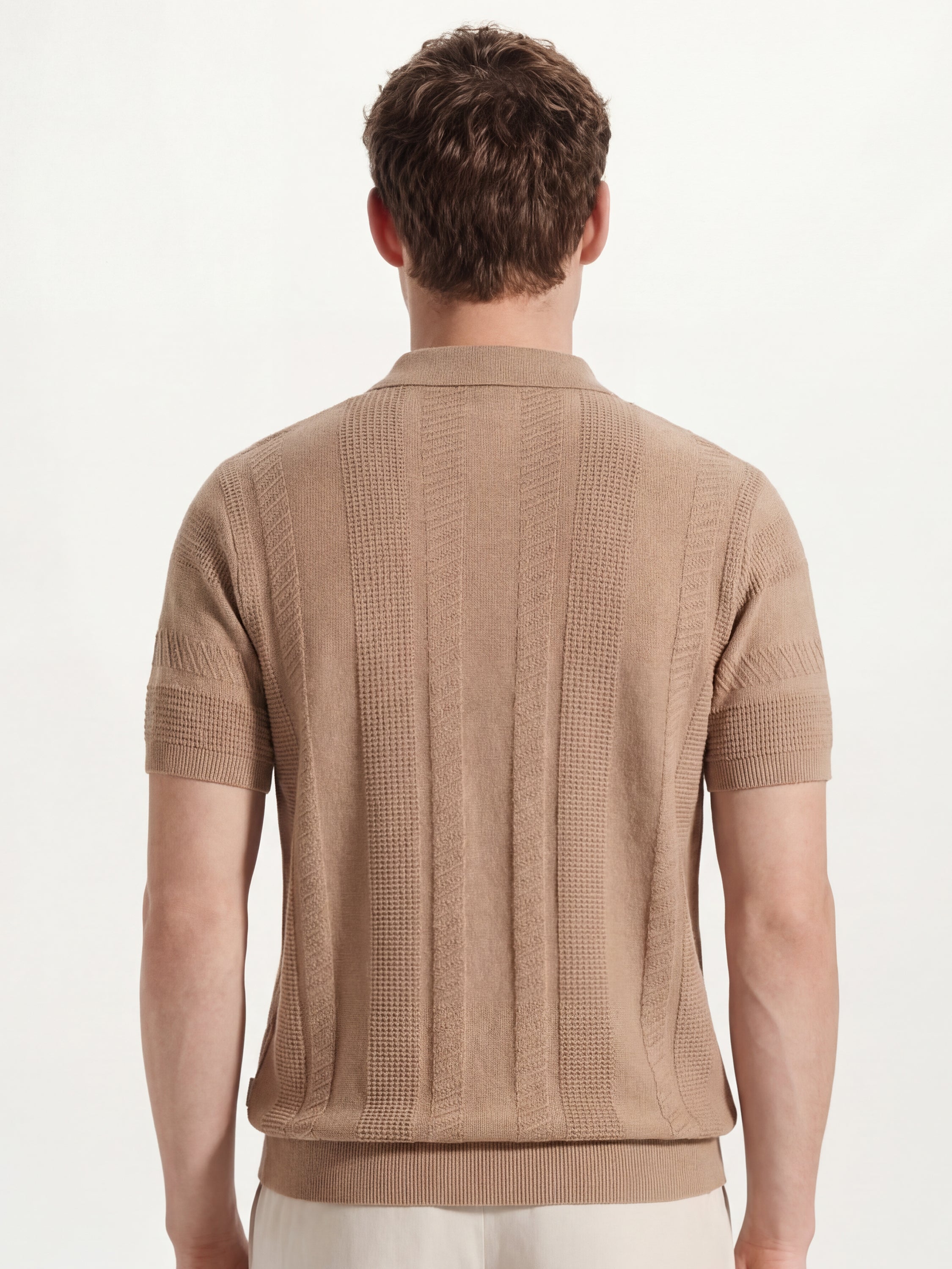 Highlander Men Tan Self Design Relaxed Fit Casual Shirt - Tan - Image 3