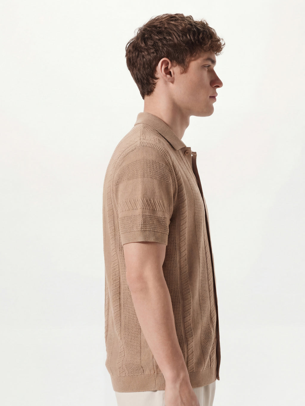 Highlander Men Tan Self Design Relaxed Fit Casual Shirt - Tan - Image 5