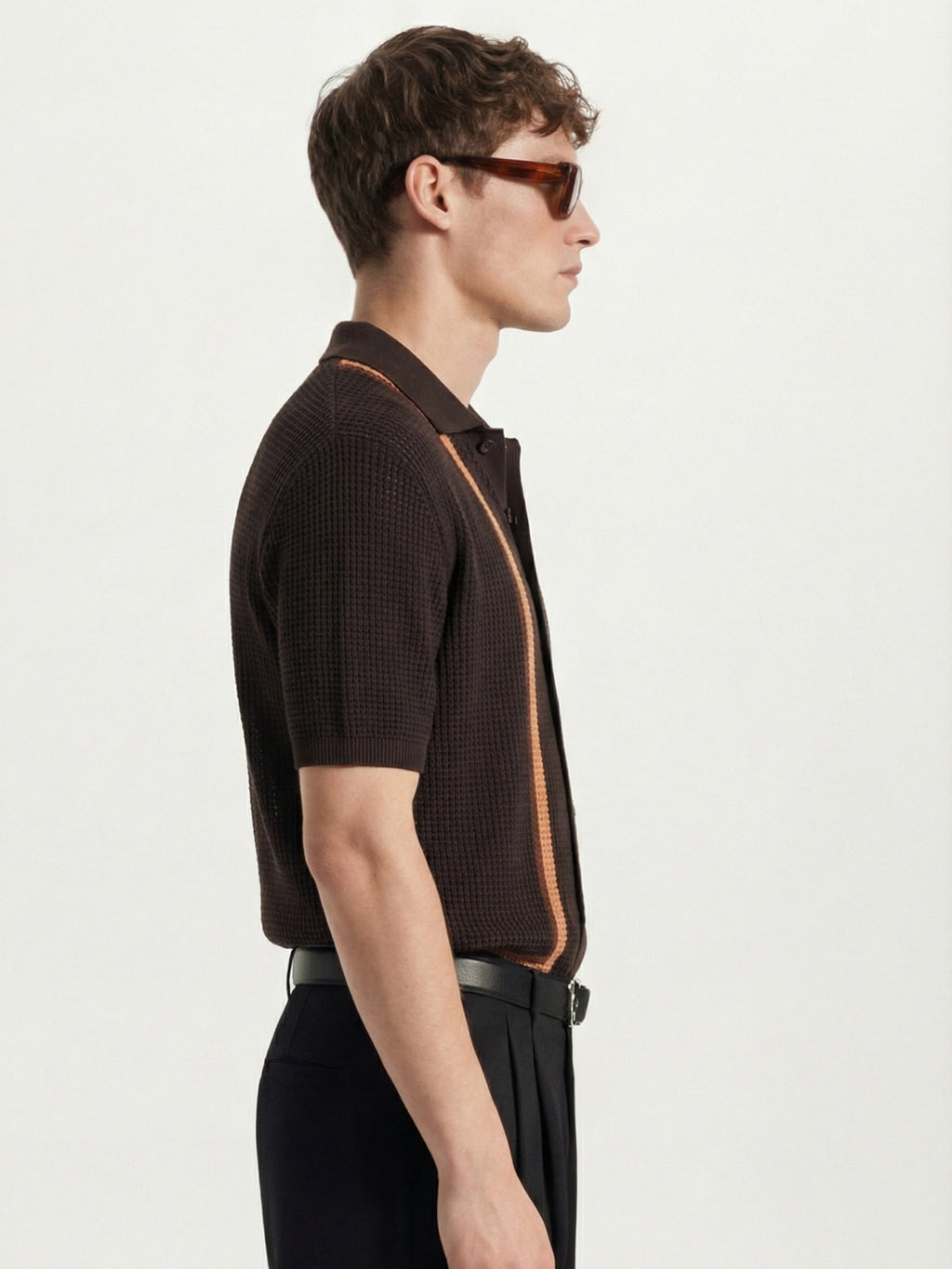 Highlander Men Brown Self Design Relaxed Fit Casual Shirt - Brown - Image 4