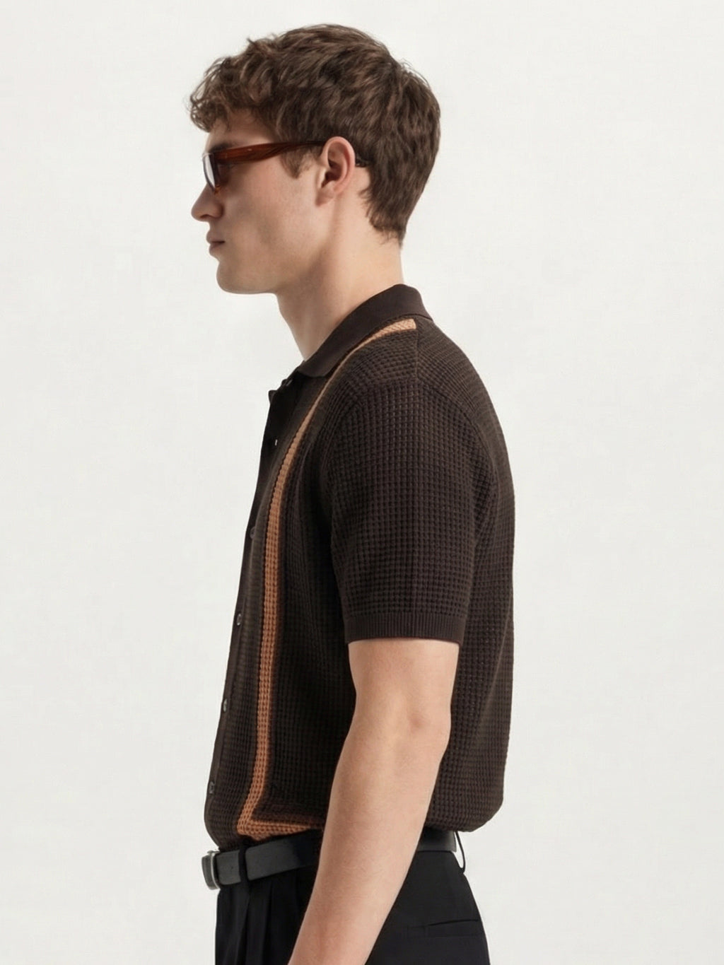 Highlander Men Brown Self Design Relaxed Fit Casual Shirt - Brown - Image 5