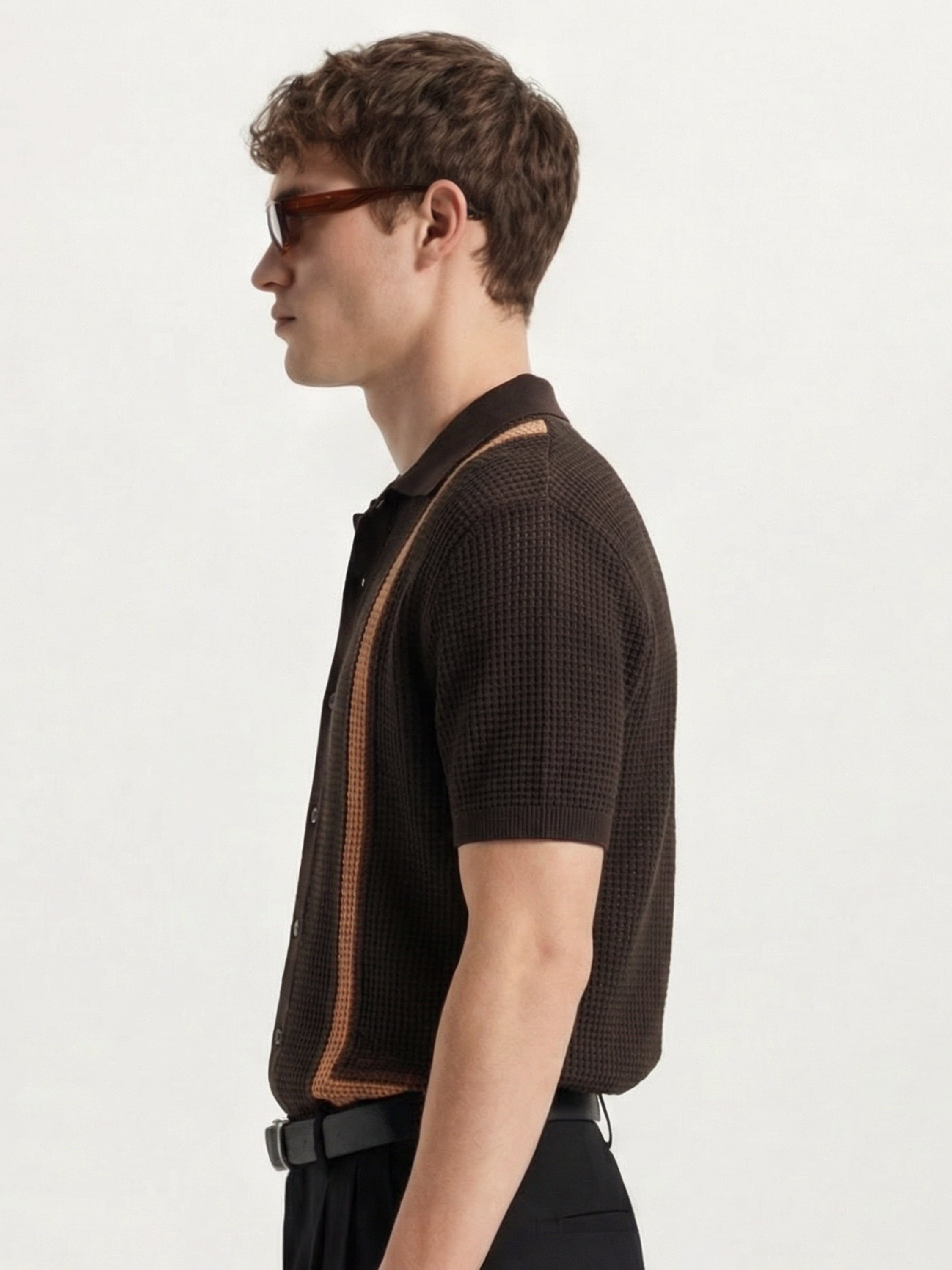 Highlander Men Brown Self Design Relaxed Fit Casual Shirt - Brown - Image 5