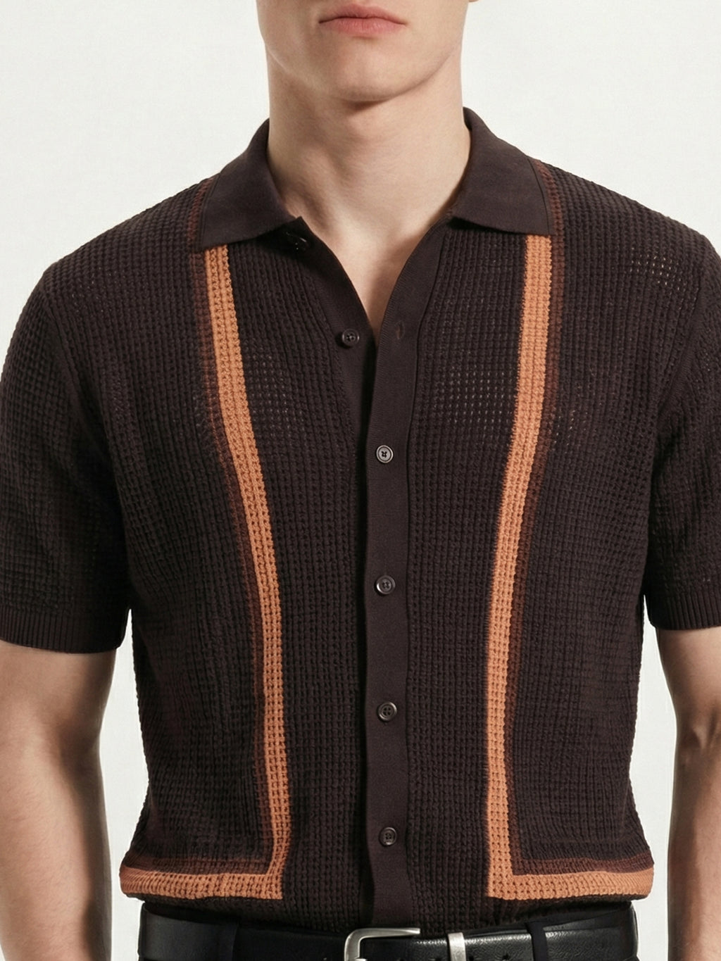 Highlander Men Brown Self Design Relaxed Fit Casual Shirt - Brown - Image 6