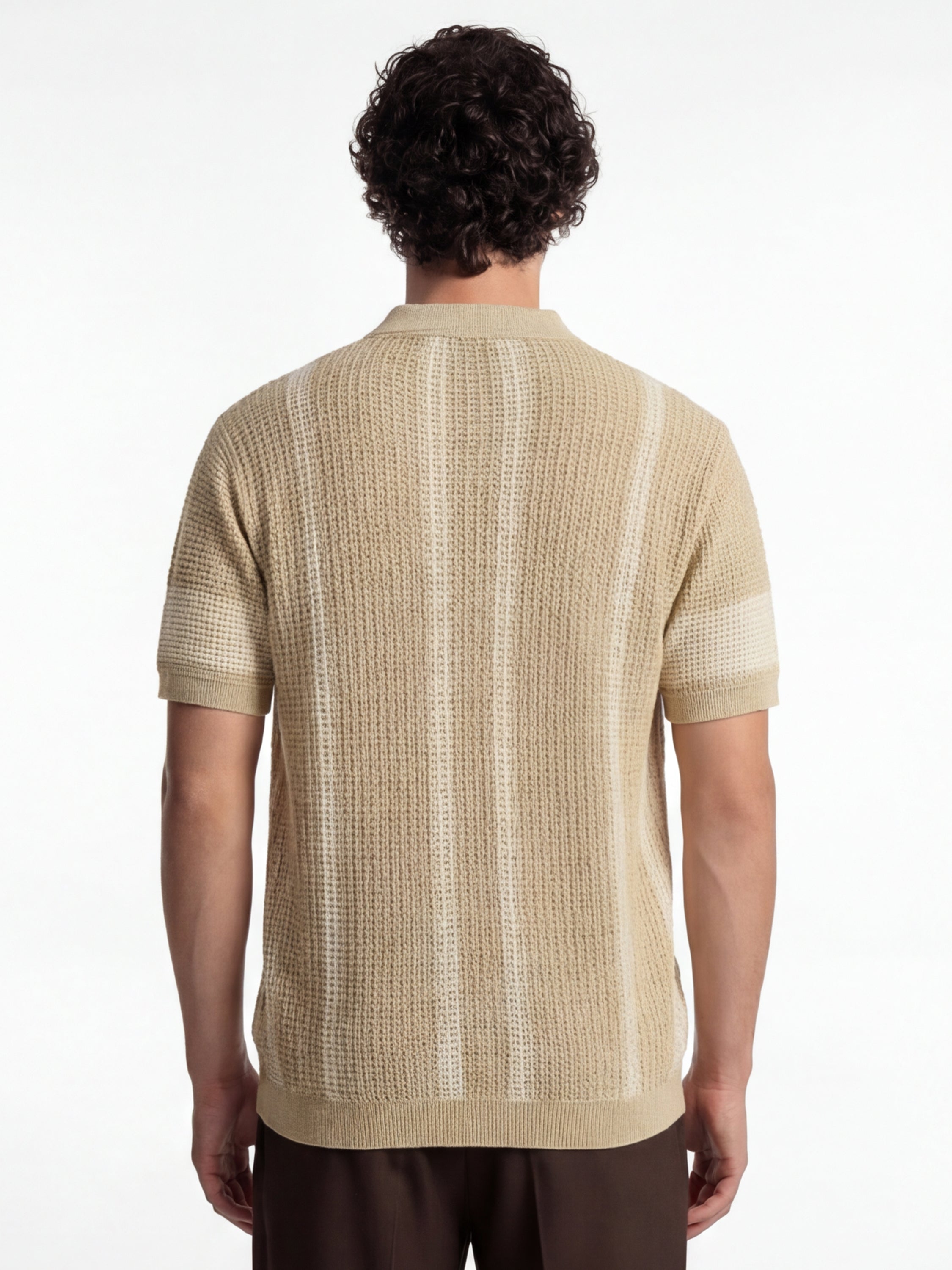 Highlander Men Beige Self Design Relaxed Fit Casual Shirt - Beige - Image 3
