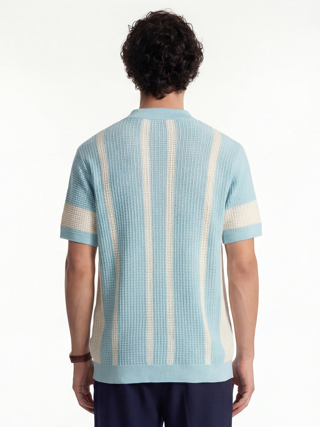 Highlander Men Blue Self Design Relaxed Fit Casual Shirt - Blue - Image 3