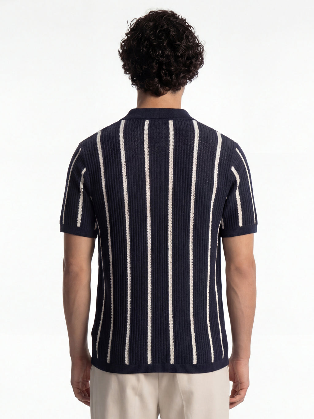 Highlander Men Navy Blue Self Design Relaxed Fit Casual Shirt - Navy Blue - Image 3