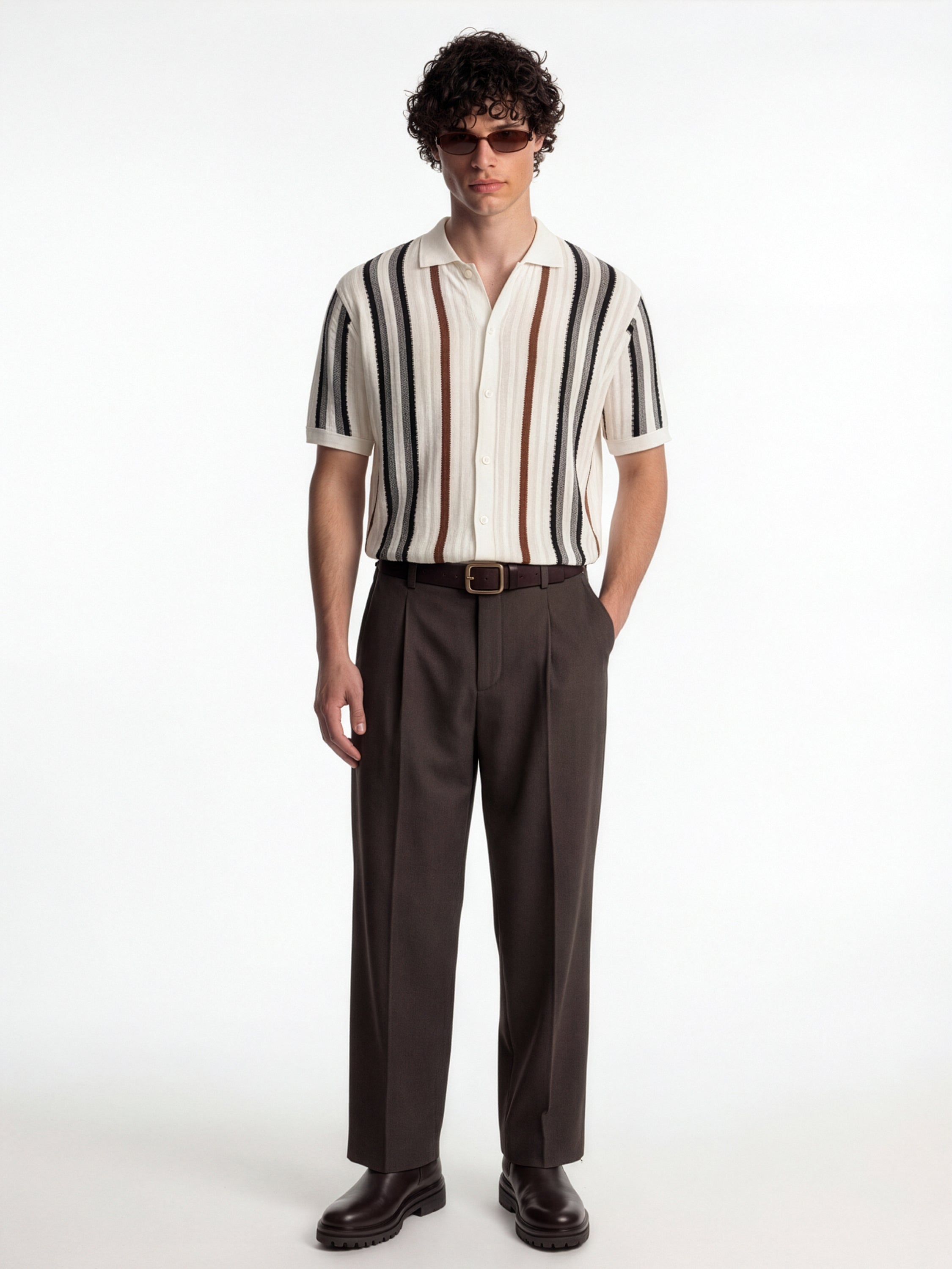 Highlander Men White Striped Relaxed Fit Casual Shirt - White - Image 2
