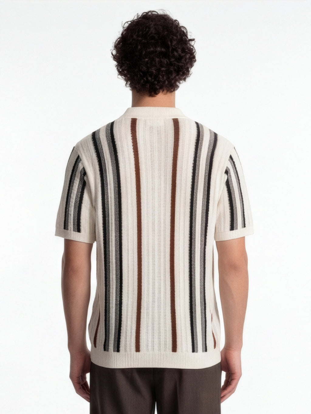 Highlander Men White Striped Relaxed Fit Casual Shirt - White - Image 3