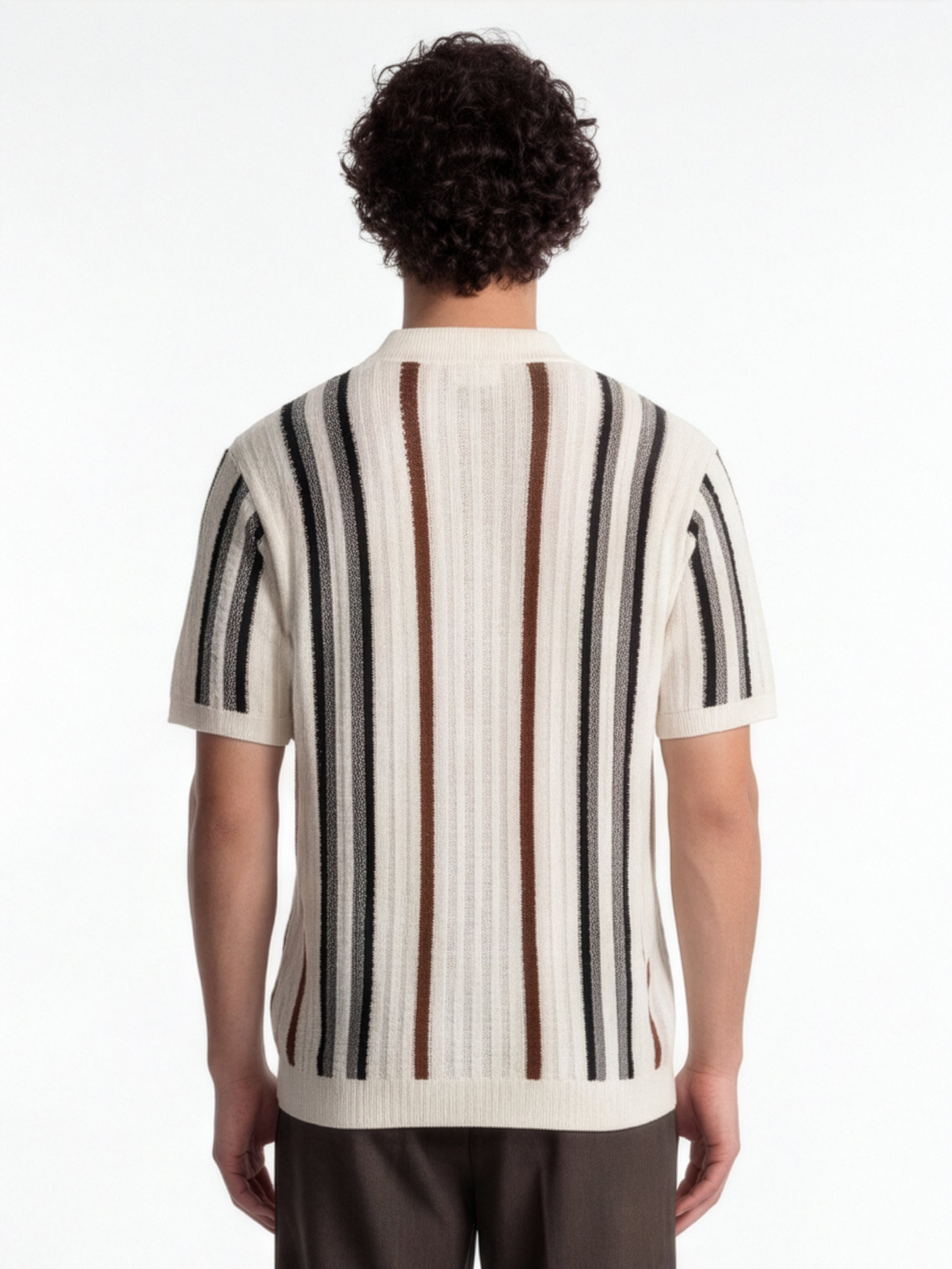 Highlander Men White Striped Relaxed Fit Casual Shirt - White - Image 3