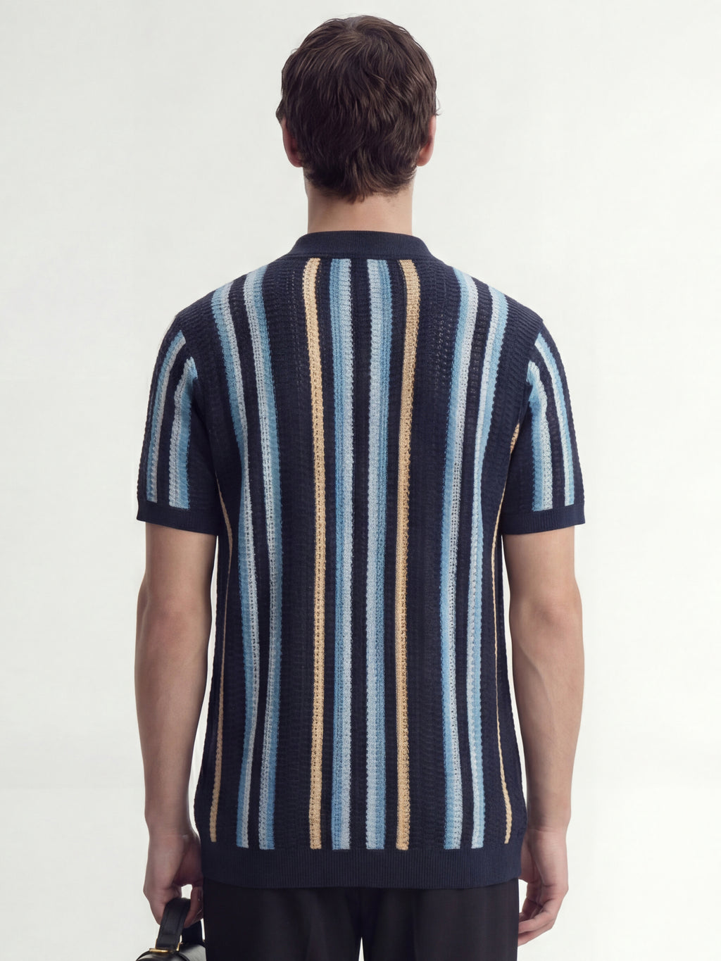 Highlander Men Navy Blue Self Design Relaxed Fit Casual Shirt - Navy Blue - Image 3