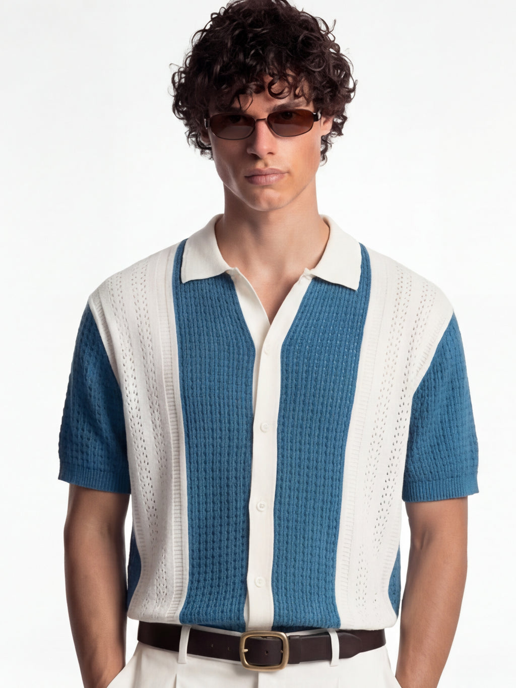 Highlander Men Blue Self Design Relaxed Fit Casual Shirt - Blue - Image 1