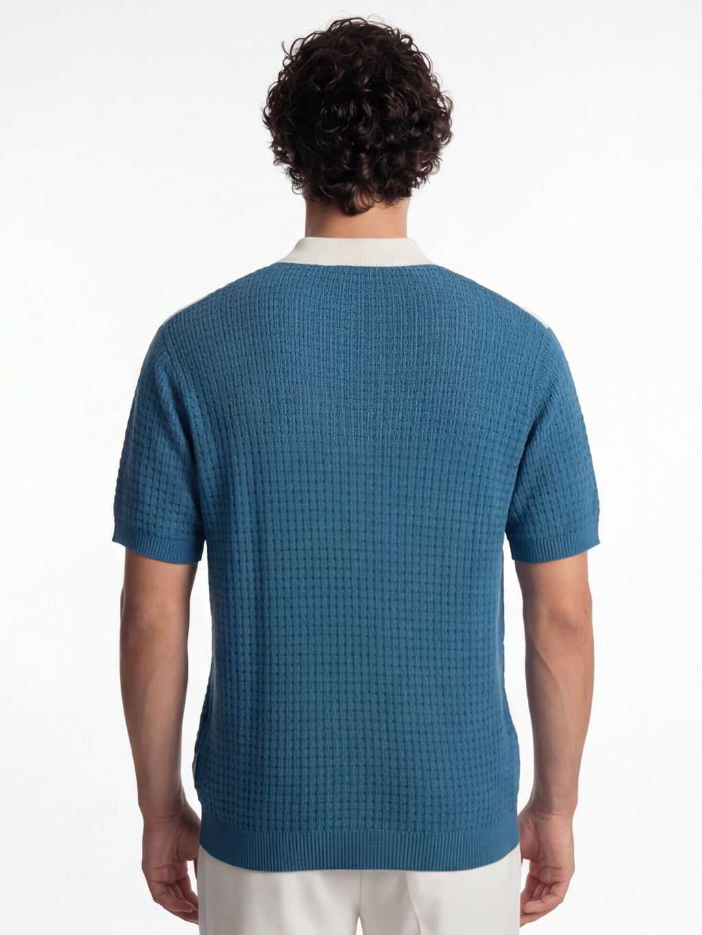 Highlander Men Blue Self Design Relaxed Fit Casual Shirt - Blue - Image 3