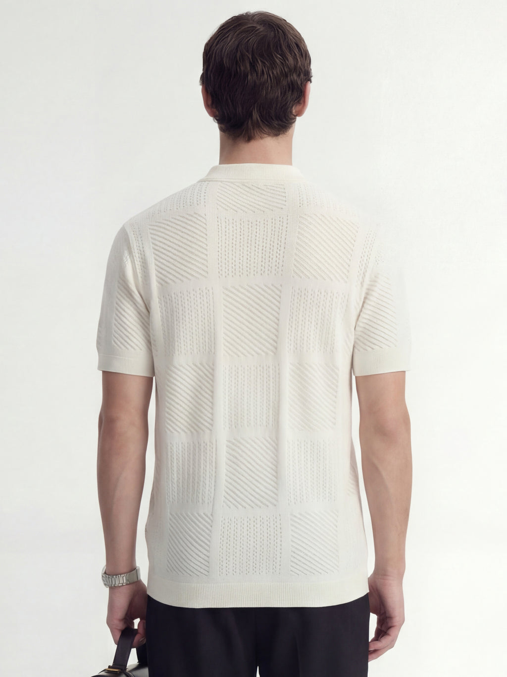 Highlander Men Off White Self Design Relaxed Fit Casual Shirt - Off White - Image 3