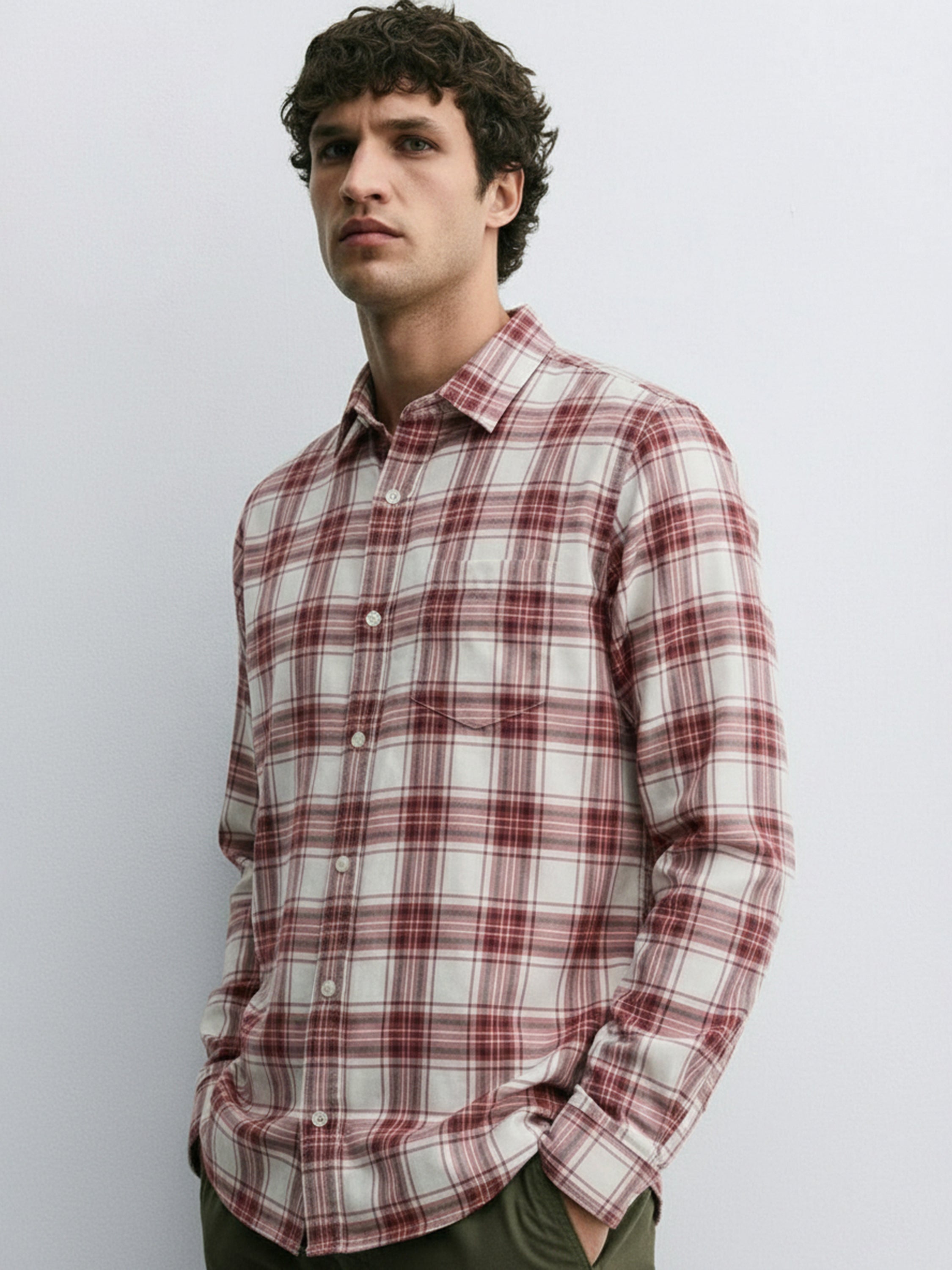 Highlander Men Red Checked Regular Fit Casual Shirt - Red - Image 4