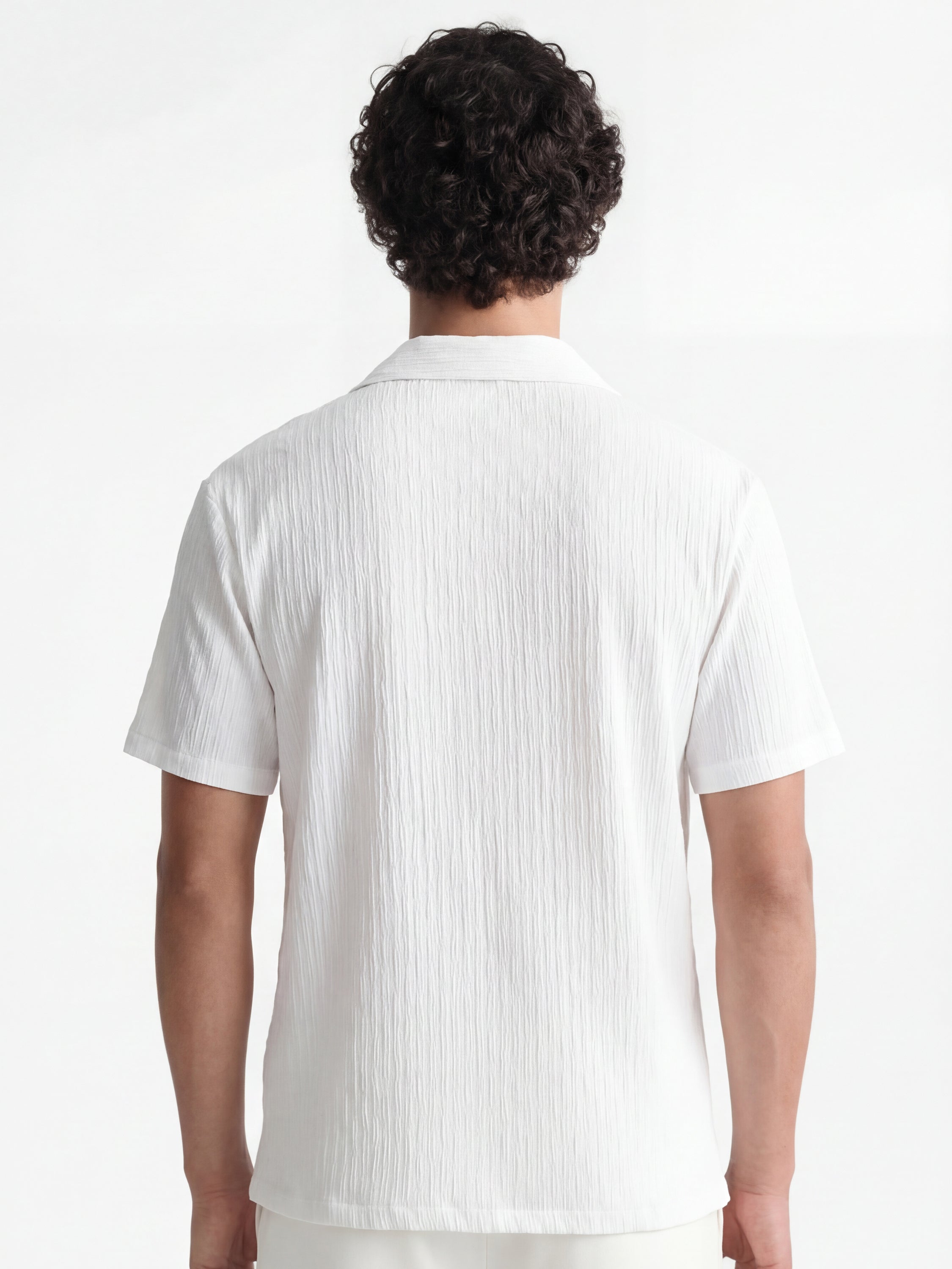 Highlander Men White Self Design Relaxed Fit Casual Shirt - White - Image 3