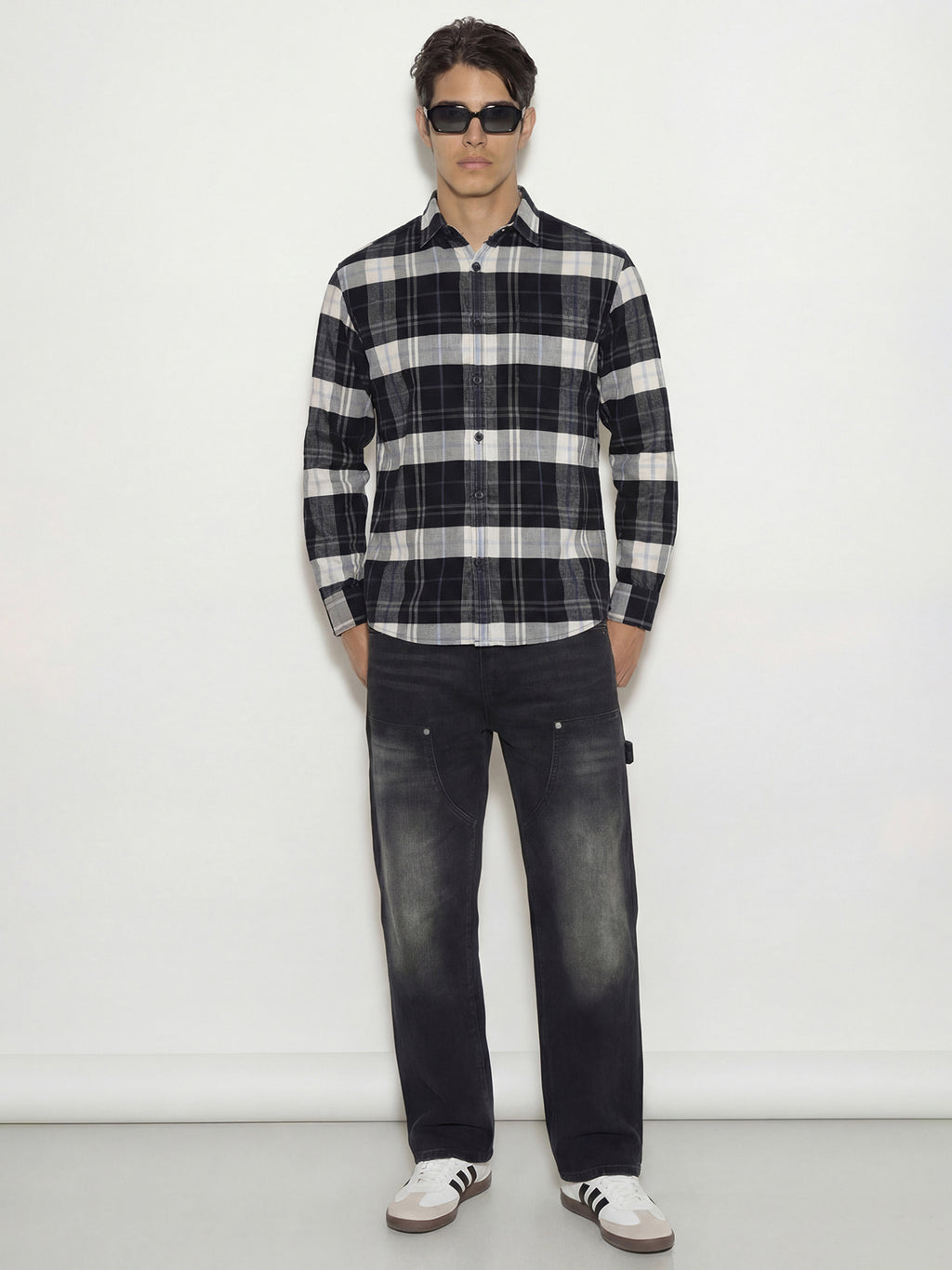 Highlander Men Black Checked Regular Fit Casual Shirt - Black - Image 2