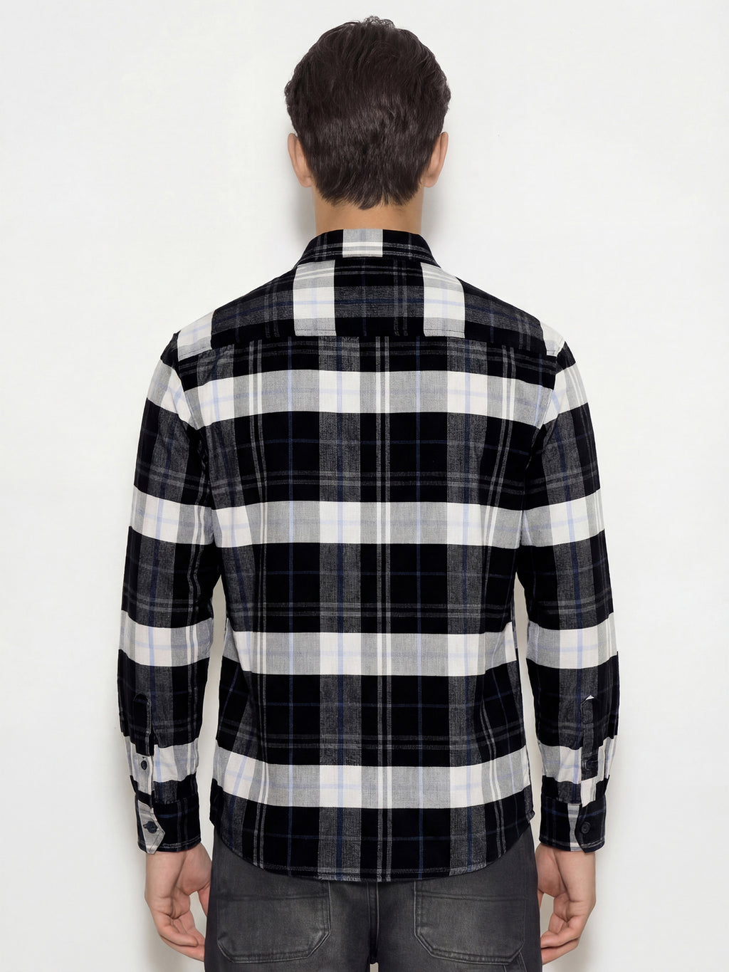 Highlander Men Black Checked Regular Fit Casual Shirt - Black - Image 3