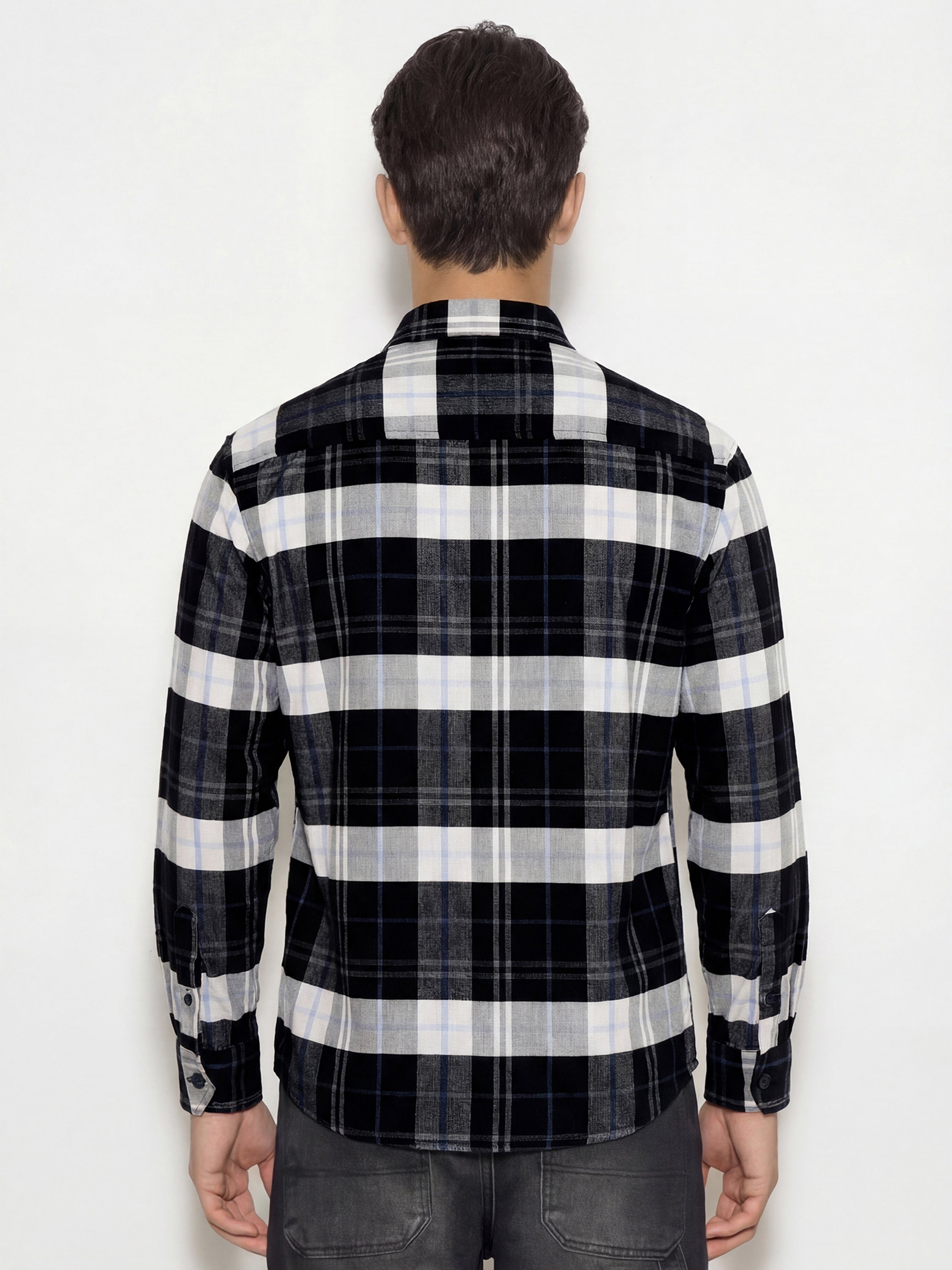 Highlander Men Black Checked Regular Fit Casual Shirt - Black - Image 3