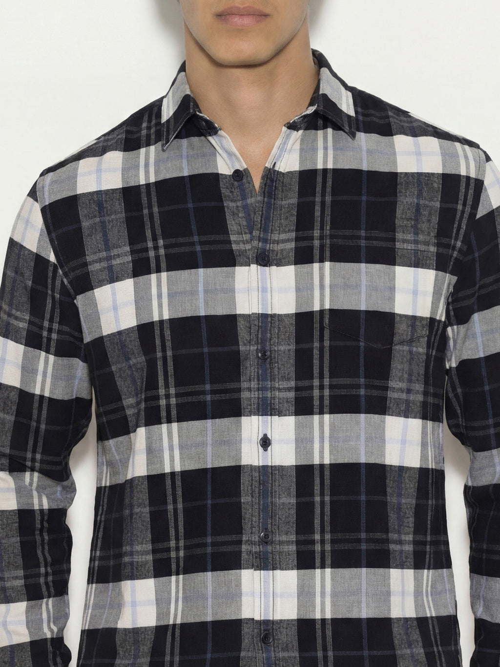 Highlander Men Black Checked Regular Fit Casual Shirt - Black - Image 6