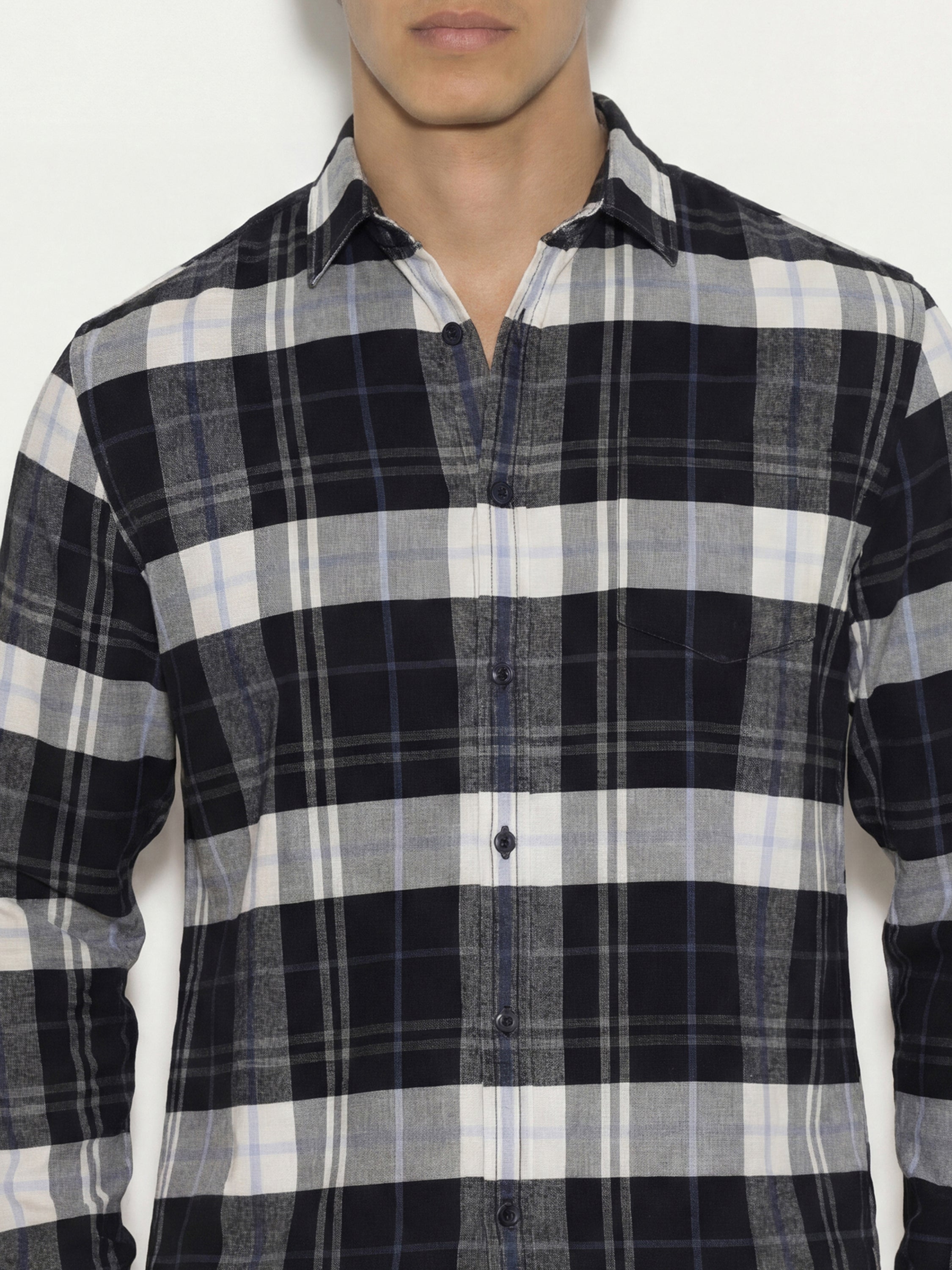 Highlander Men Black Checked Regular Fit Casual Shirt - Black - Image 6