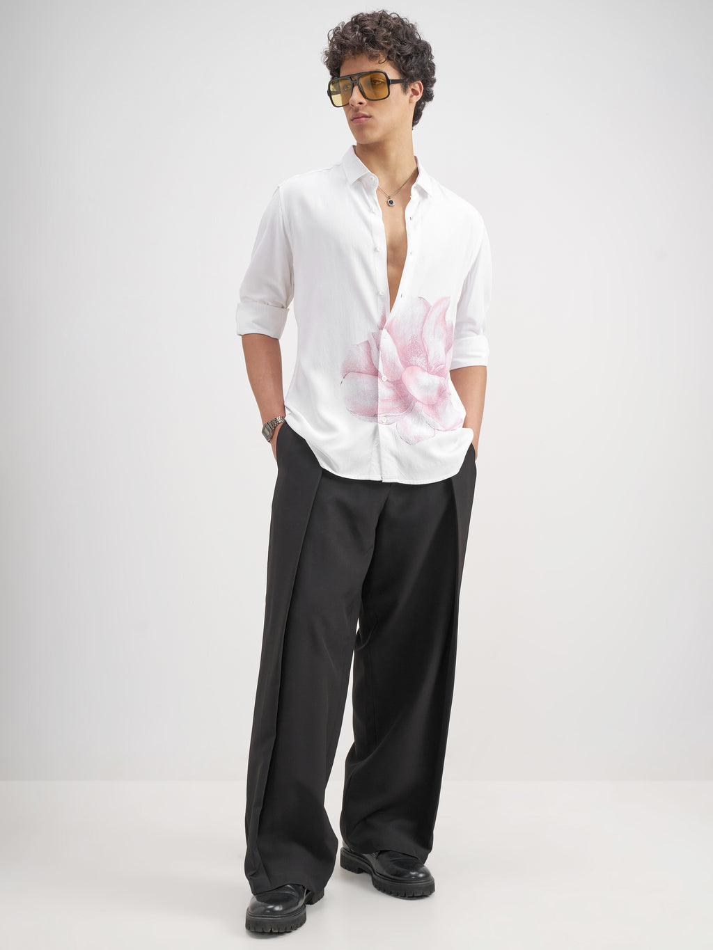 Highlander Men White Printed Regular Fit Casual Shirt - White - Image 2