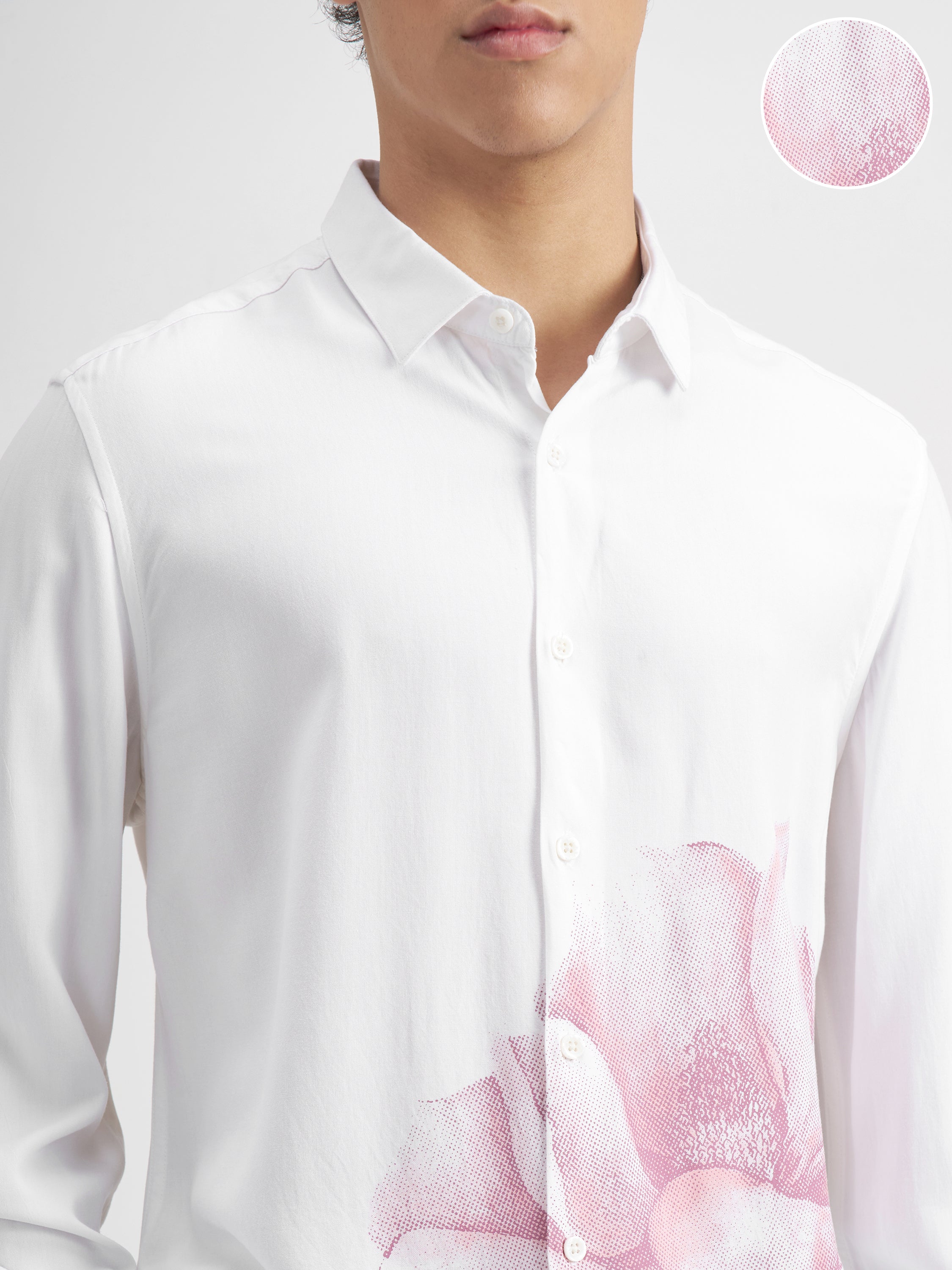 Highlander Men White Printed Regular Fit Casual Shirt - White - Image 5
