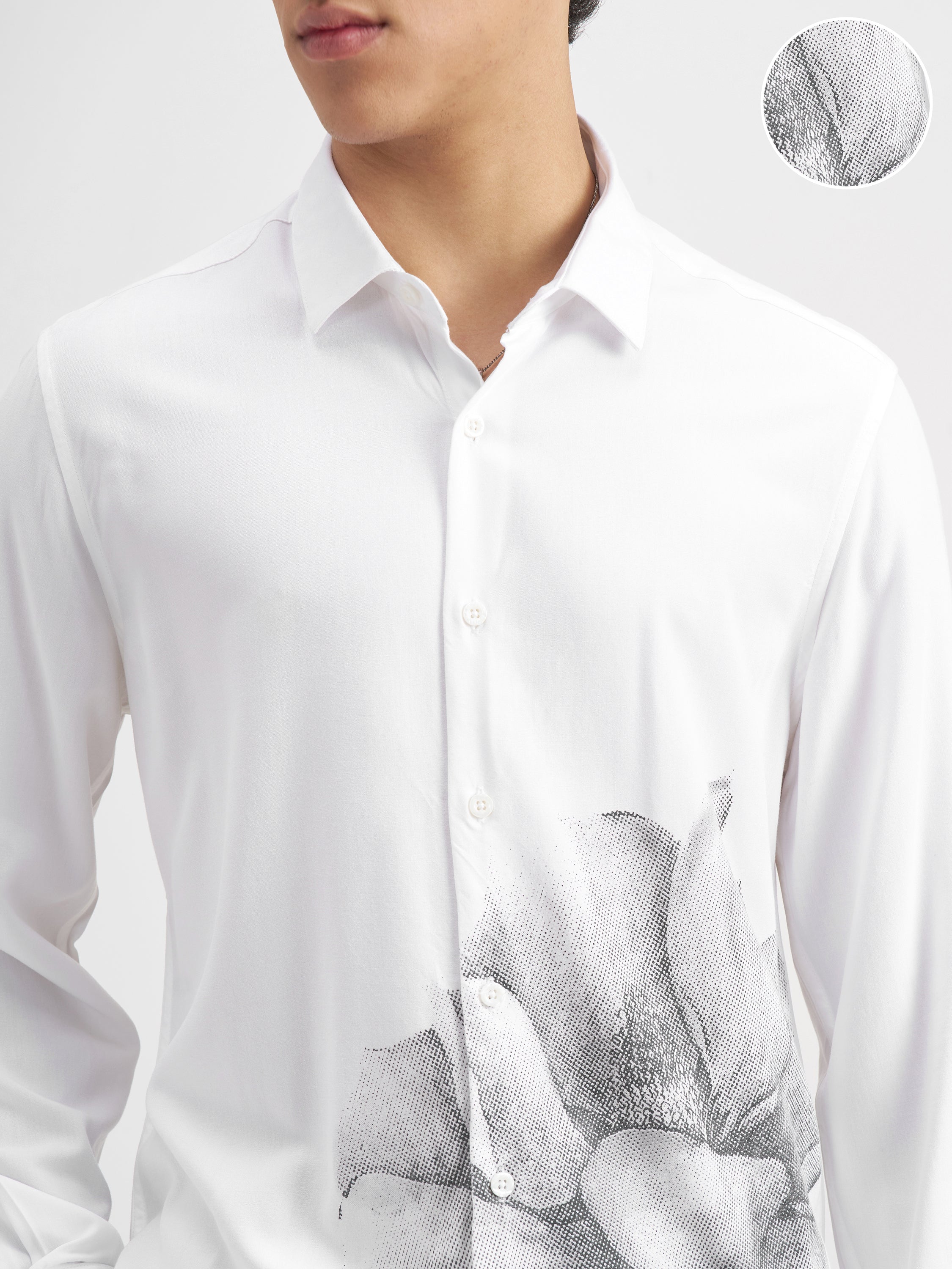 Highlander Men White Printed Regular Fit Casual Shirt - White - Image 5