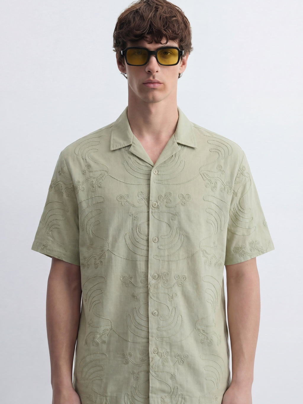 Highlander Men Green Embroidered Relaxed Fit Casual Shirt - Green - Image 1