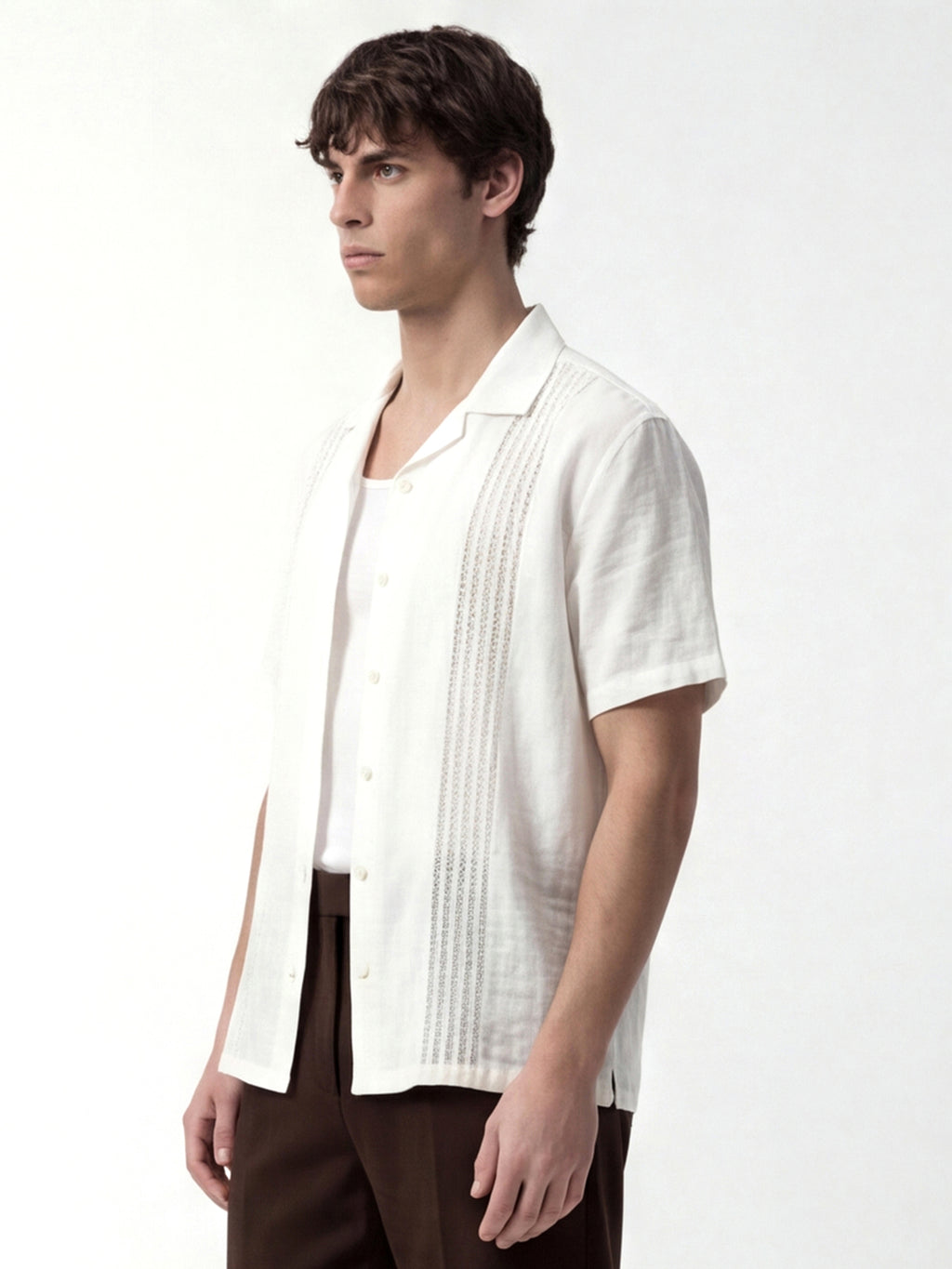 Highlander Men White Self Design Relaxed Fit Casual Shirt - White - Image 4