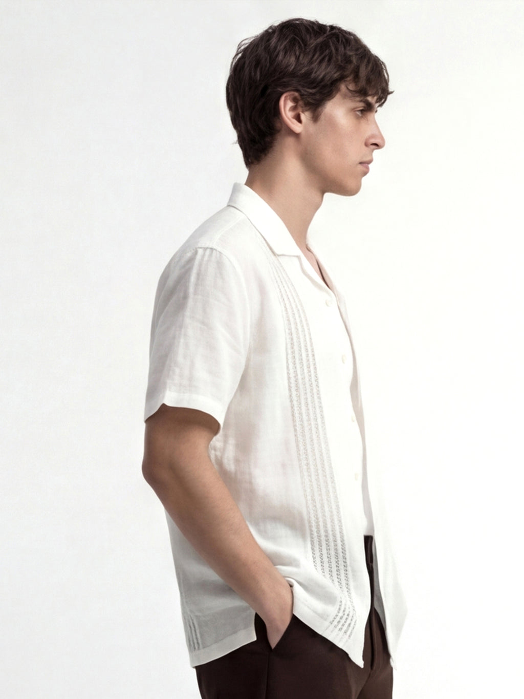 Highlander Men White Self Design Relaxed Fit Casual Shirt - White - Image 5