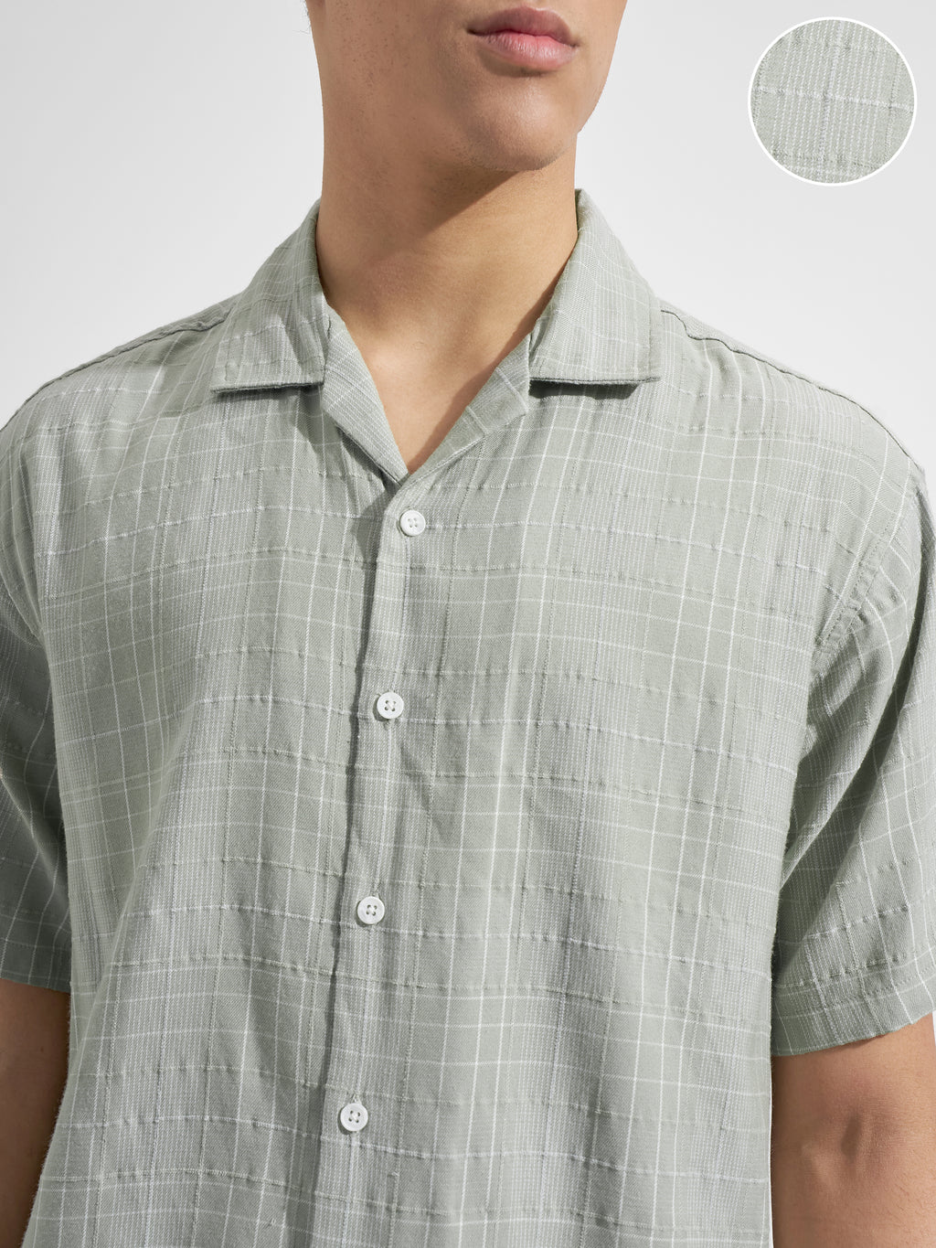 Highlander Men Green Checked Relaxed Fit Casual Shirt