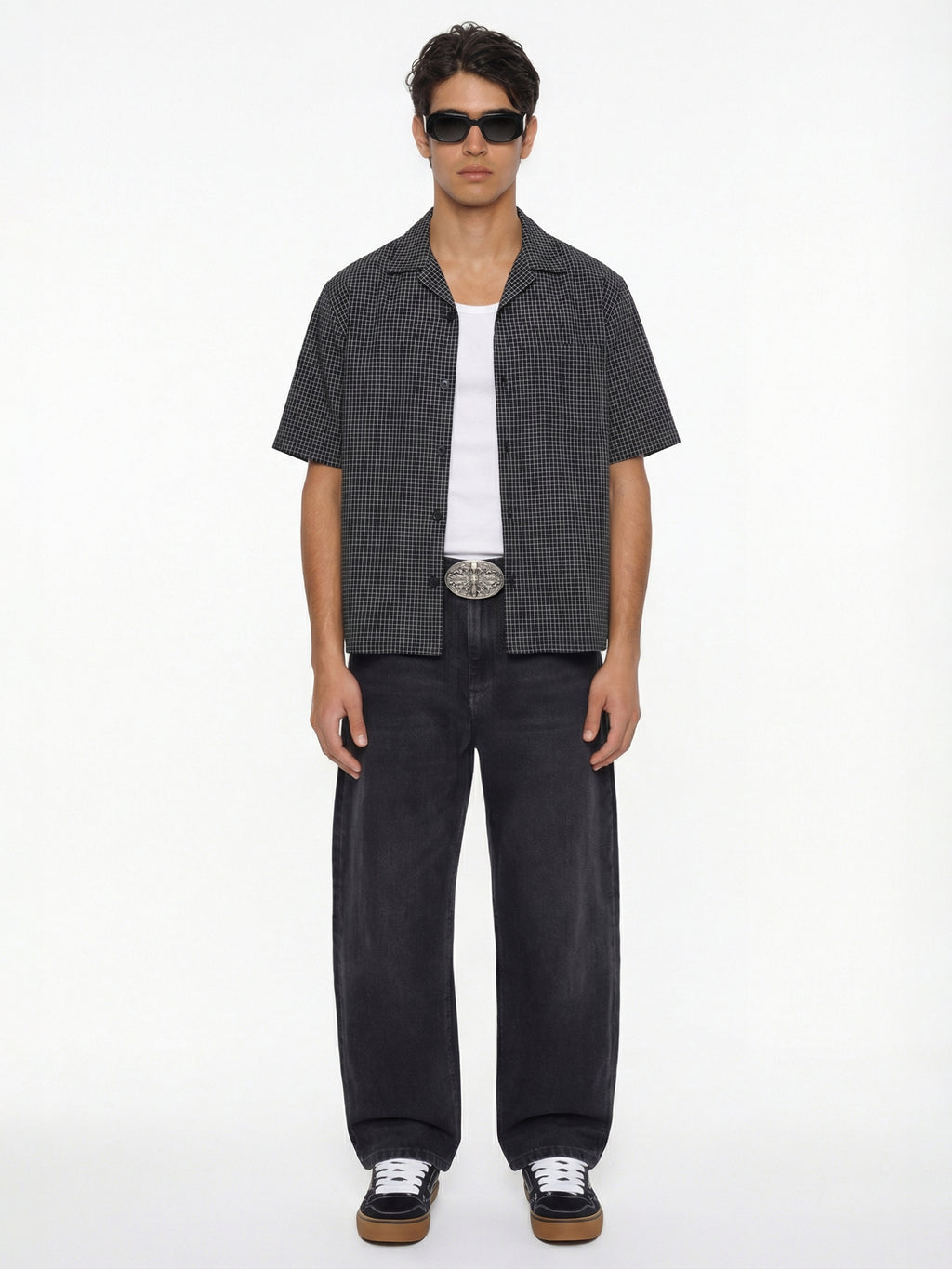 Highlander Men Black Checked Boxy Fit Casual Shirt - Black - Image 2