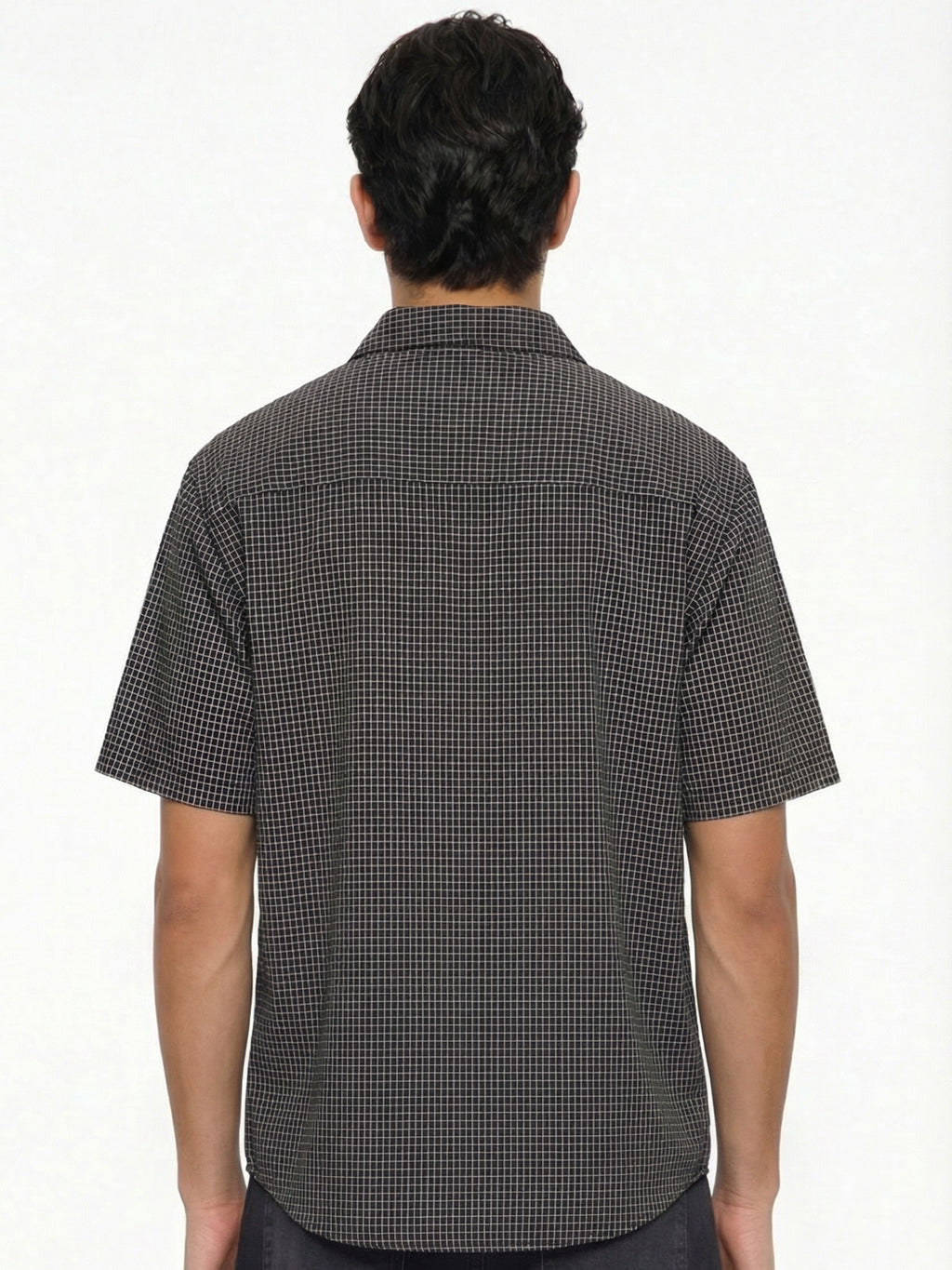 Highlander Men Black Checked Boxy Fit Casual Shirt - Black - Image 3