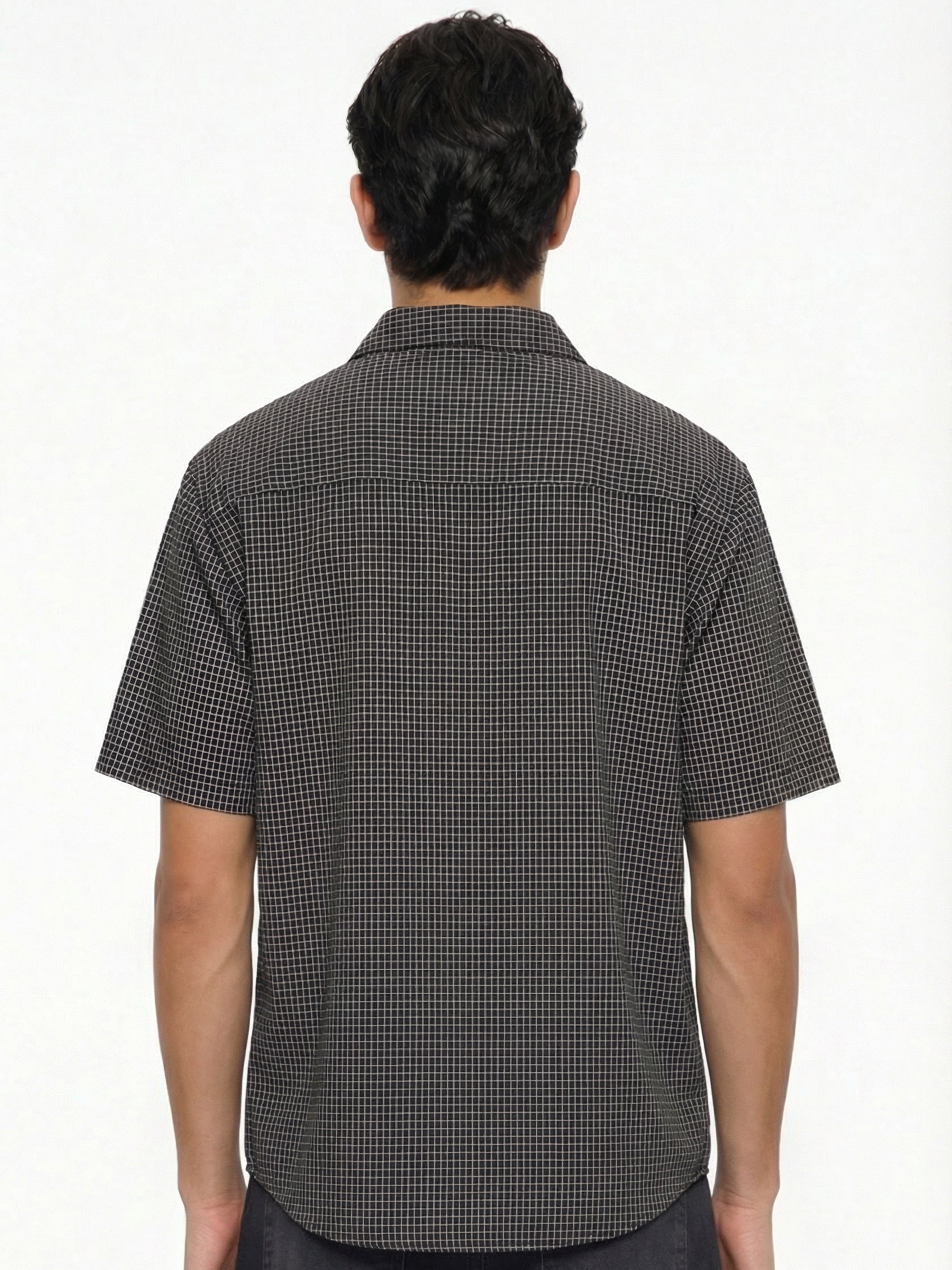 Highlander Men Black Checked Boxy Fit Casual Shirt - Black - Image 3