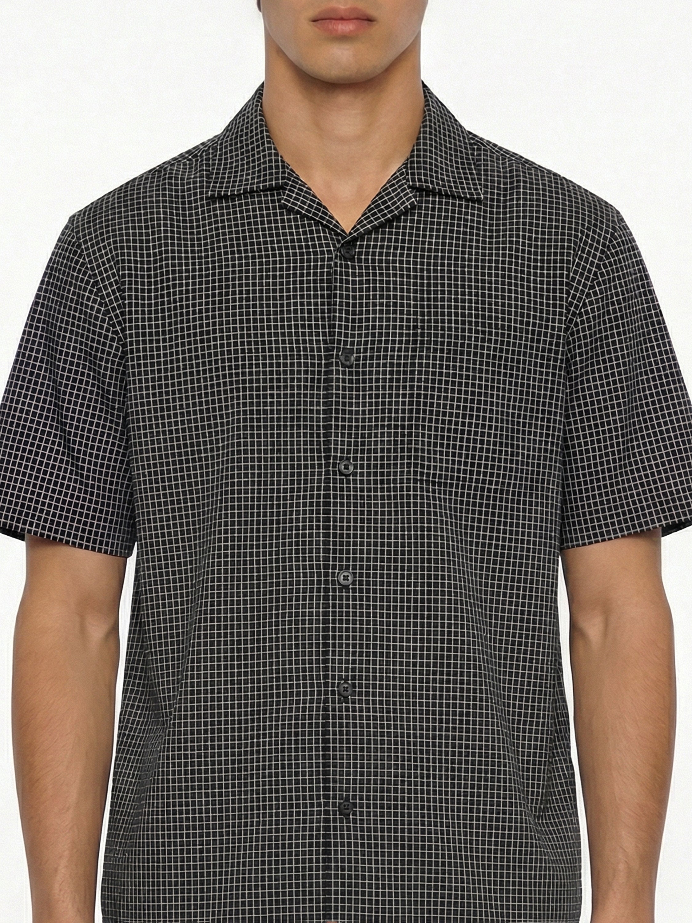 Highlander Men Black Checked Boxy Fit Casual Shirt - Black - Image 6
