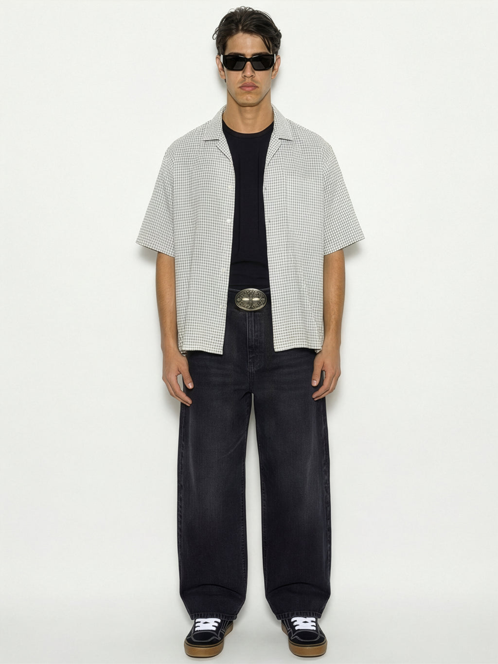 Highlander Men Off White Checked Boxy Fit Casual Shirt - Off White - Image 2