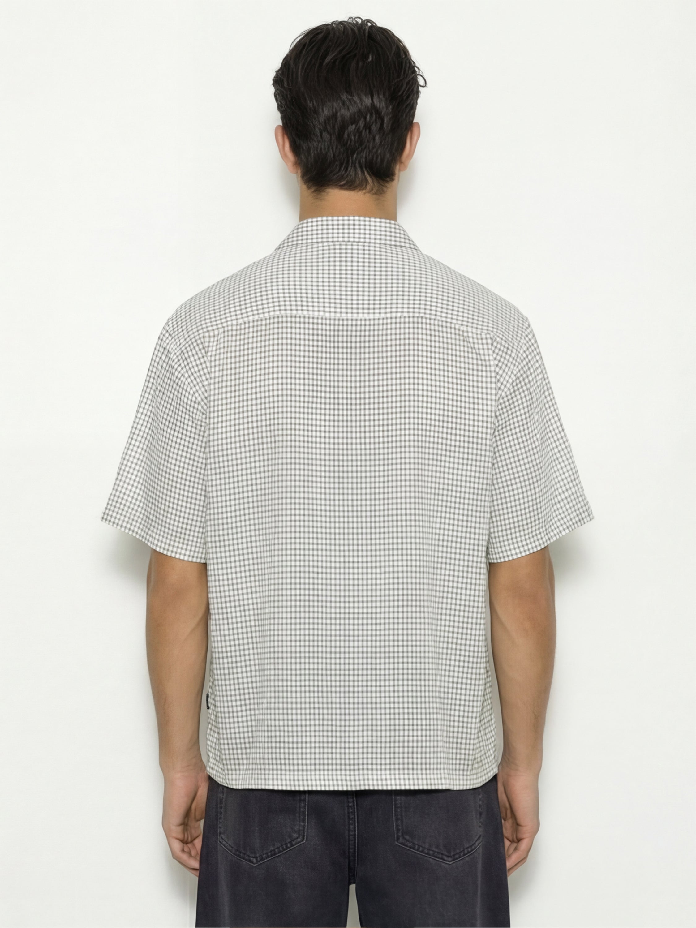 Highlander Men Off White Checked Boxy Fit Casual Shirt - Off White - Image 3