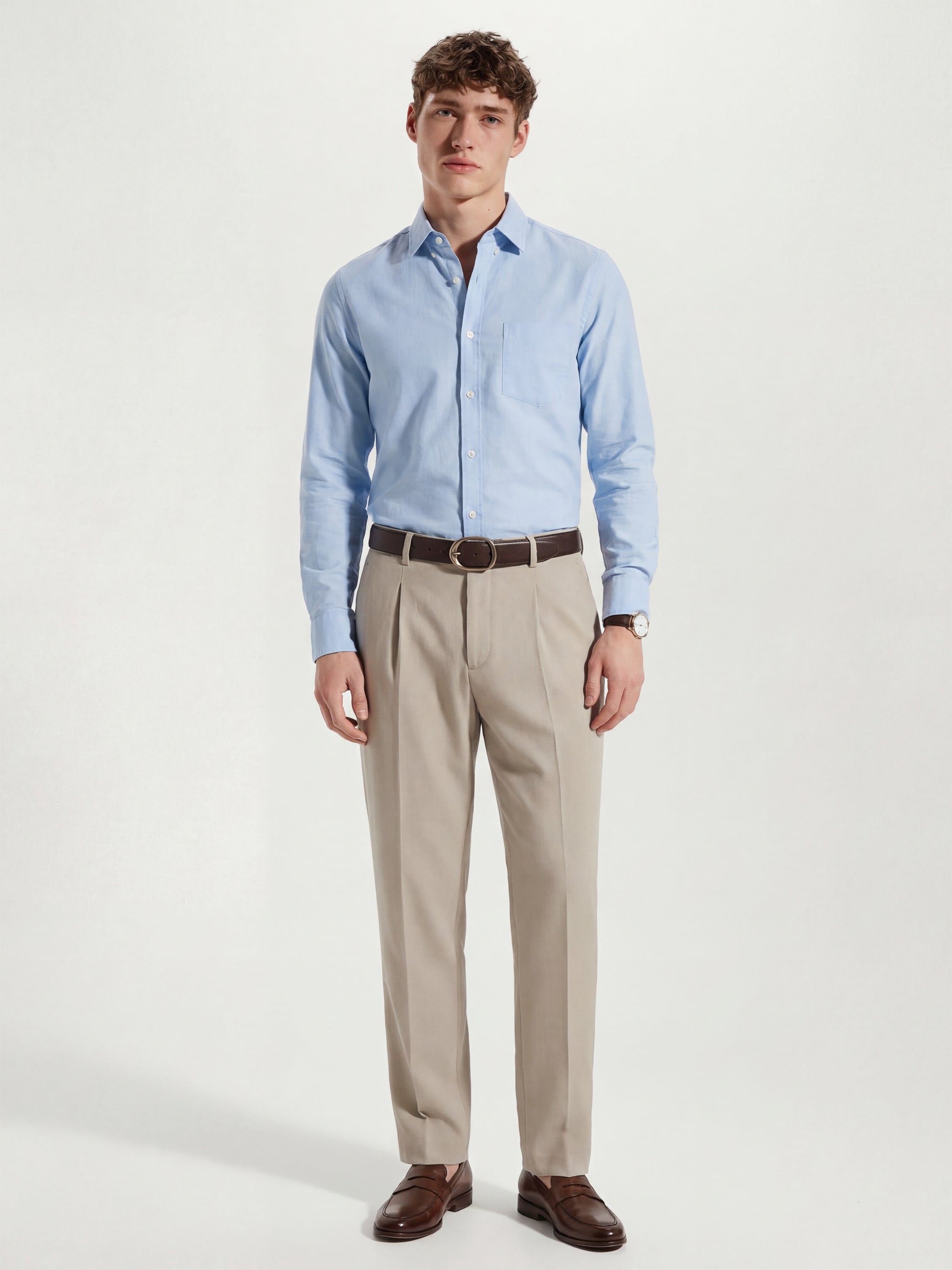 Highlander Men Blue Solid Slim Fit Casual Shirt - Blue - Image 2
