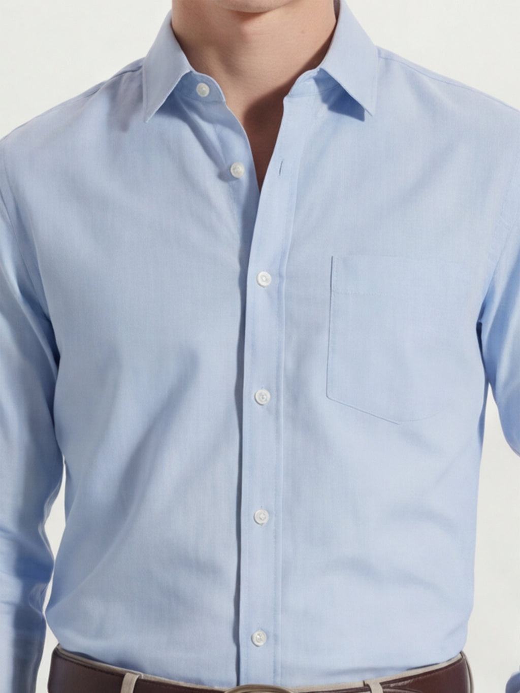 Highlander Men Blue Solid Slim Fit Casual Shirt - Blue - Image 5