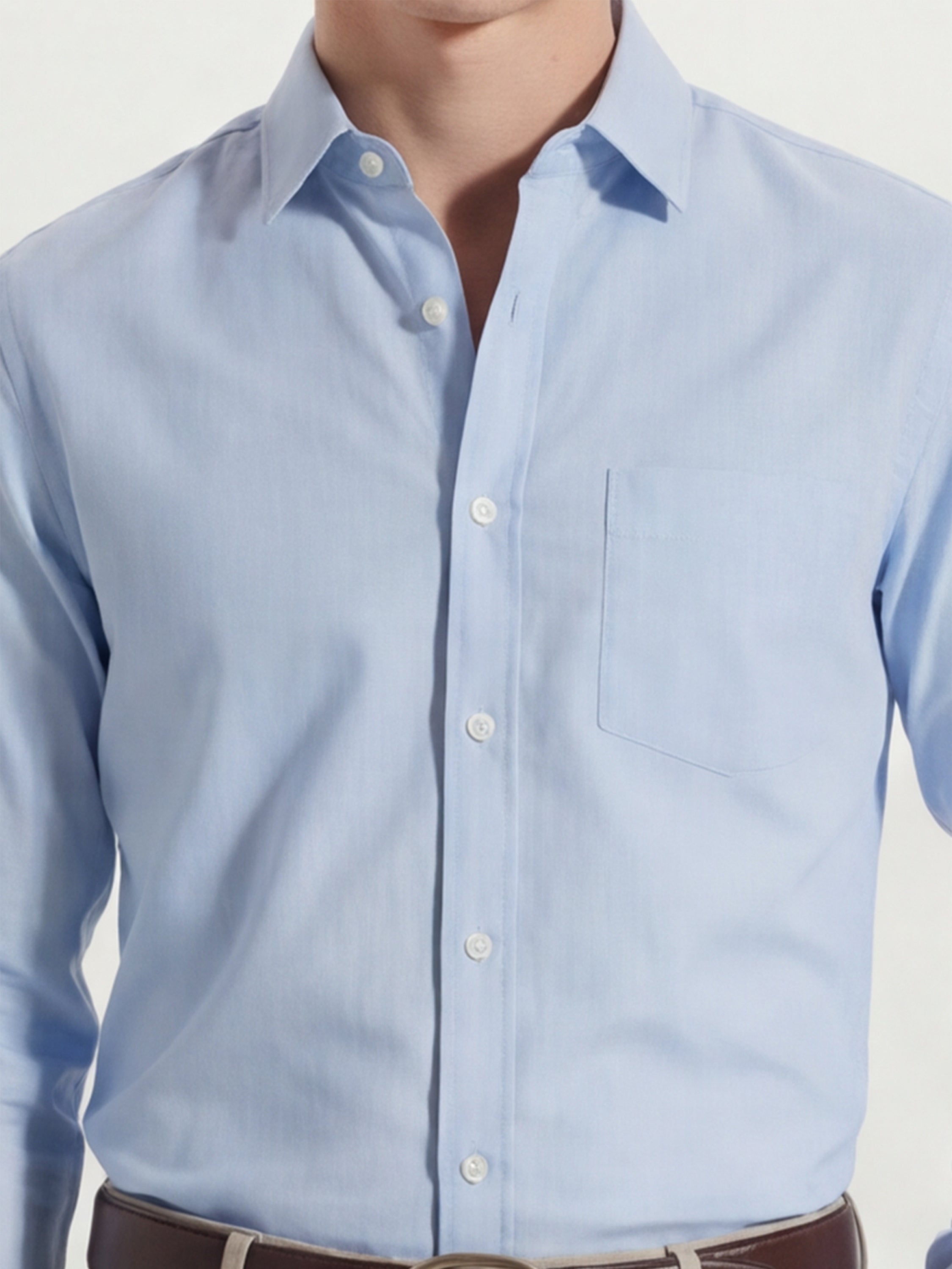 Highlander Men Blue Solid Slim Fit Casual Shirt - Blue - Image 5